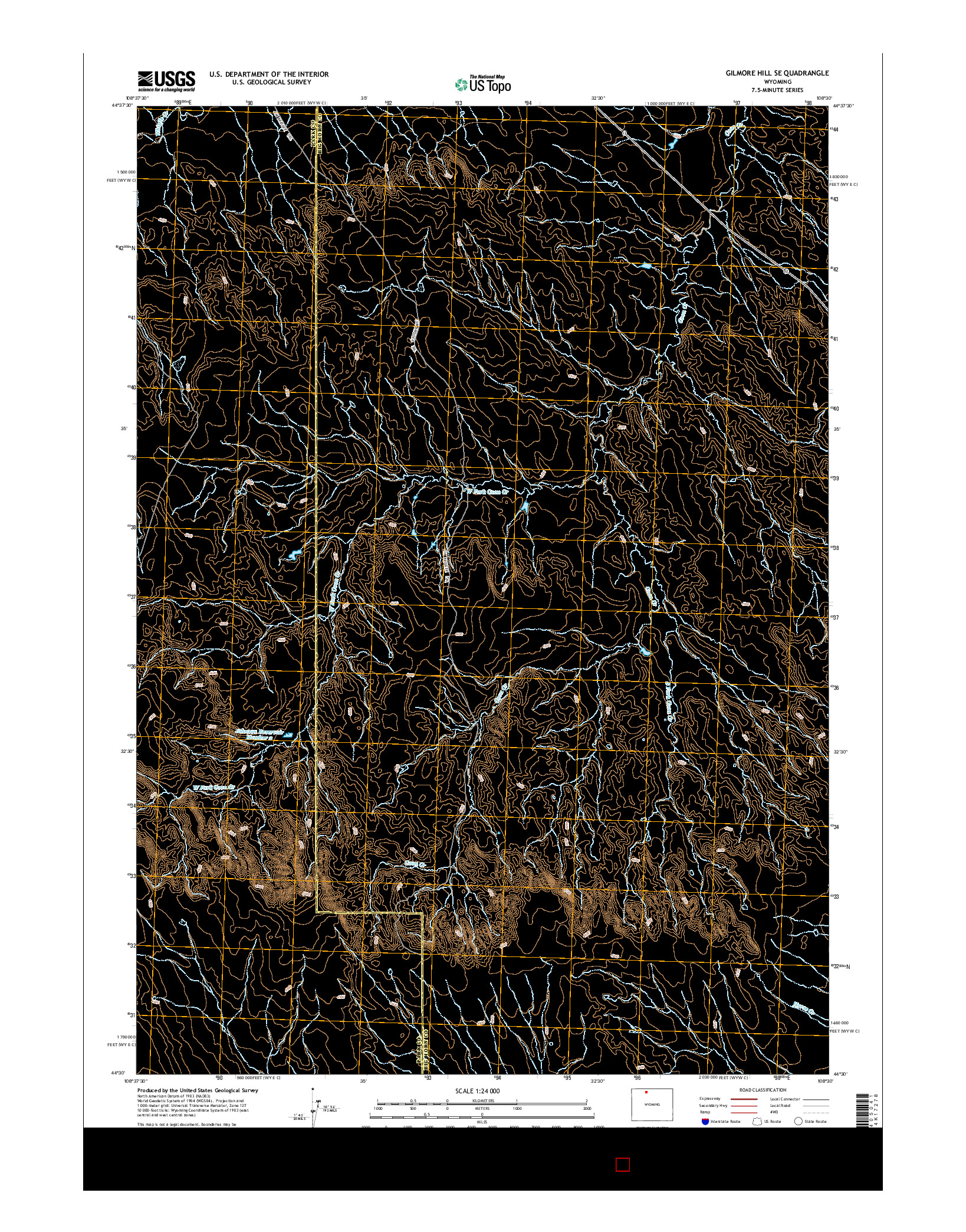 USGS US TOPO 7.5-MINUTE MAP FOR GILMORE HILL SE, WY 2015