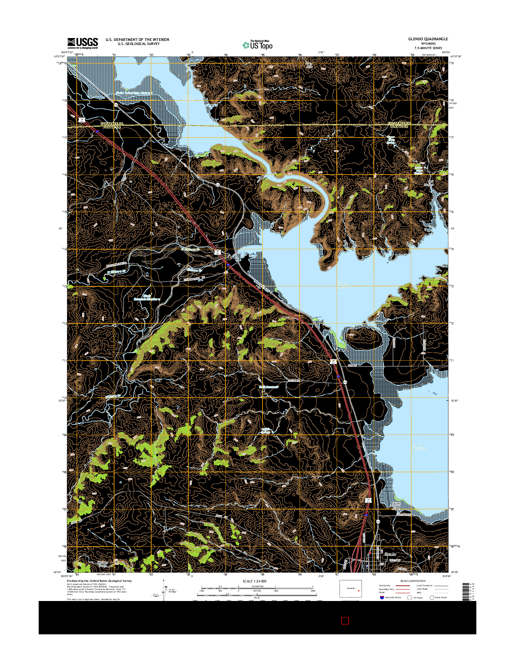 USGS US TOPO 7.5-MINUTE MAP FOR GLENDO, WY 2015