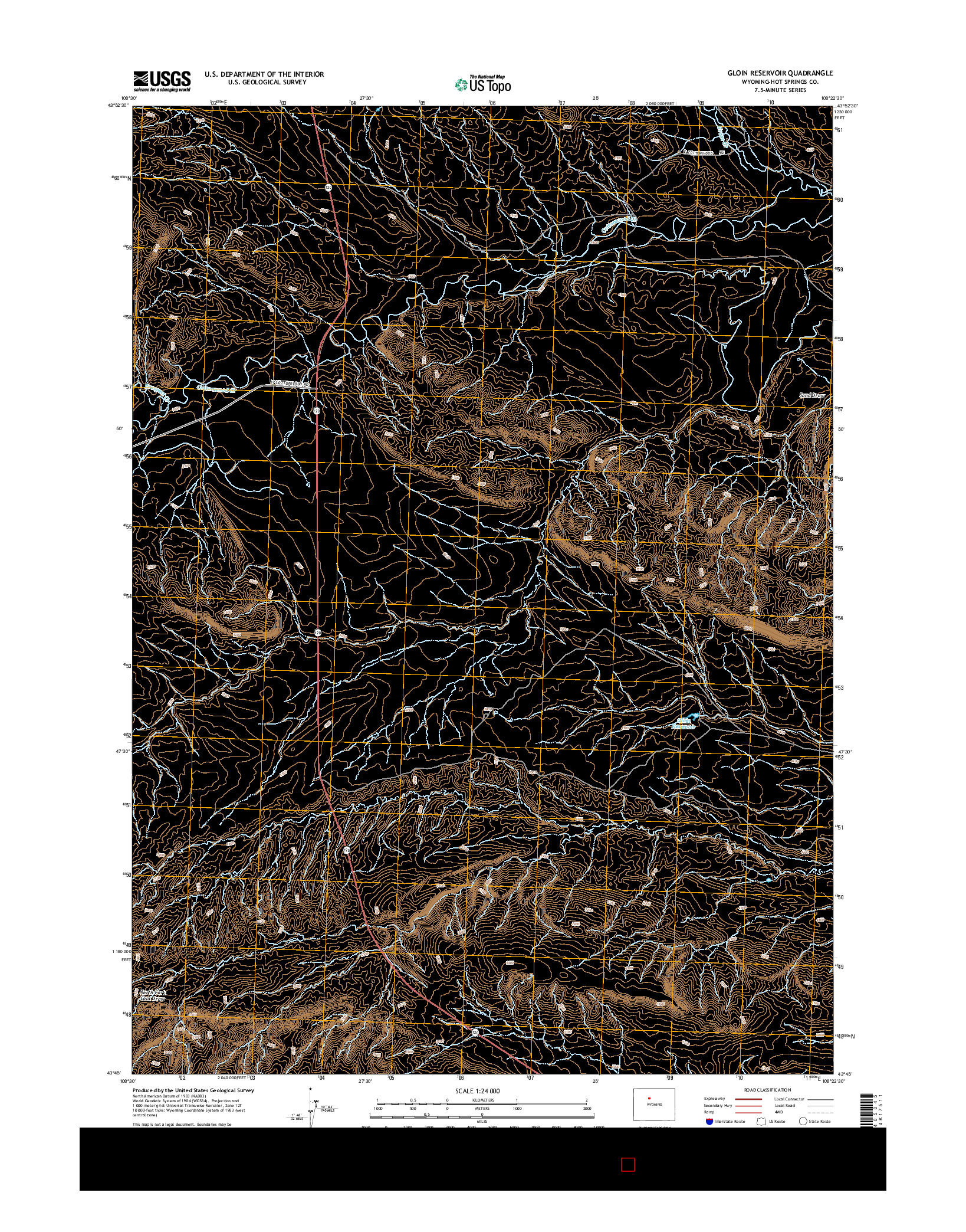 USGS US TOPO 7.5-MINUTE MAP FOR GLOIN RESERVOIR, WY 2015