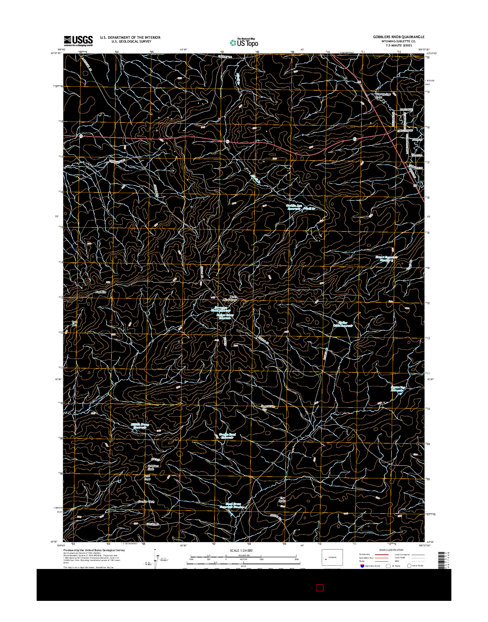 USGS US TOPO 7.5-MINUTE MAP FOR GOBBLERS KNOB, WY 2015