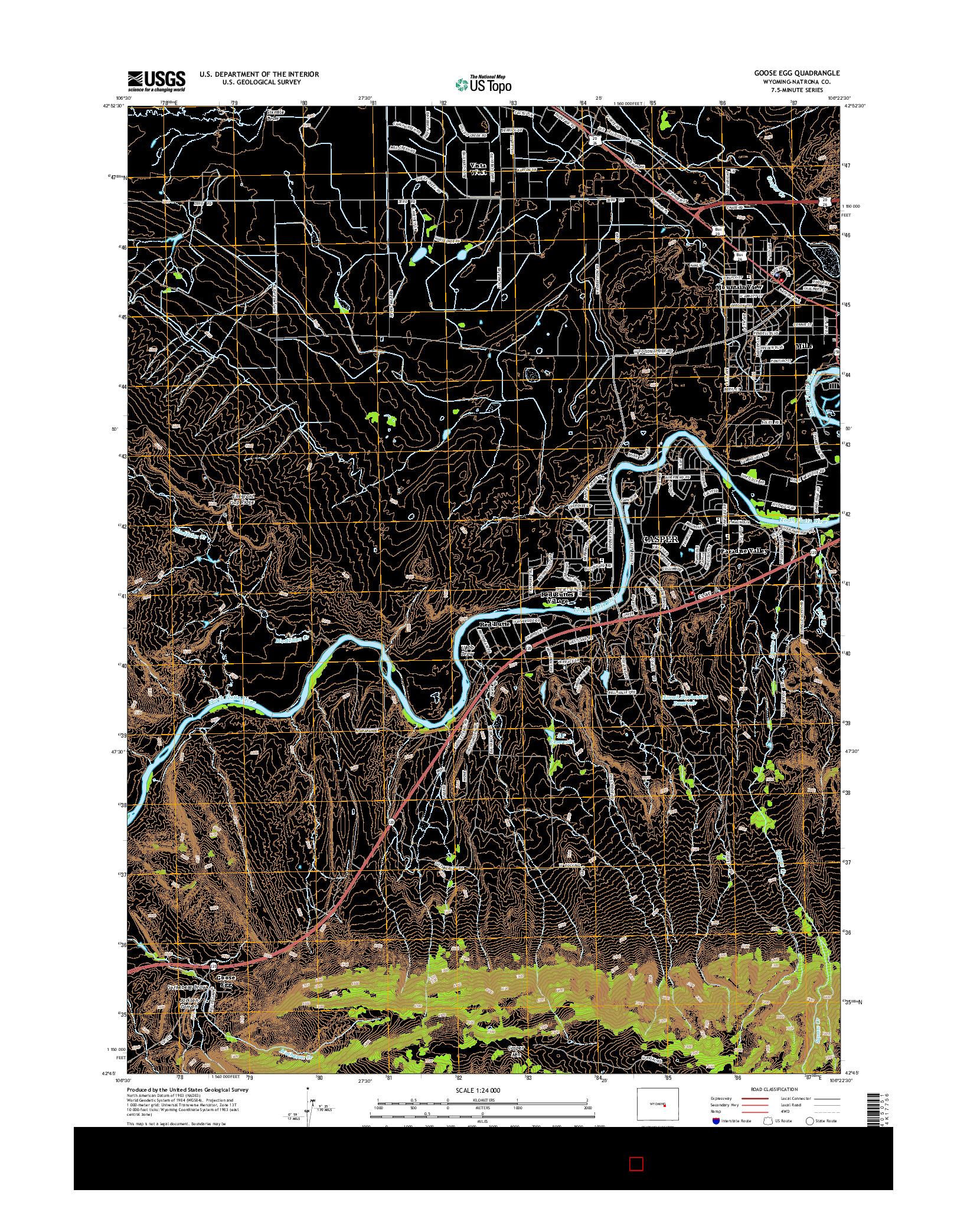USGS US TOPO 7.5-MINUTE MAP FOR GOOSE EGG, WY 2015
