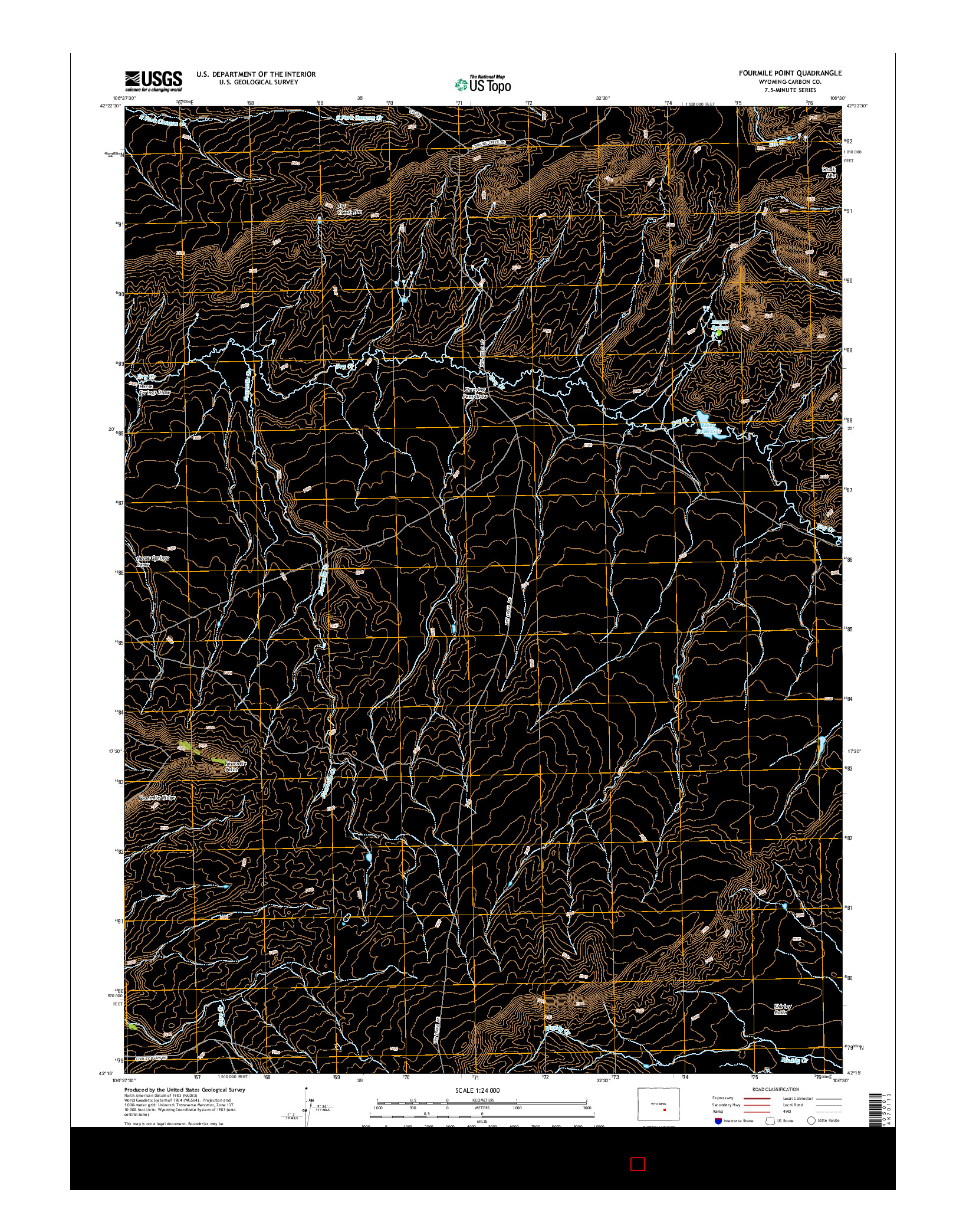 USGS US TOPO 7.5-MINUTE MAP FOR FOURMILE POINT, WY 2015