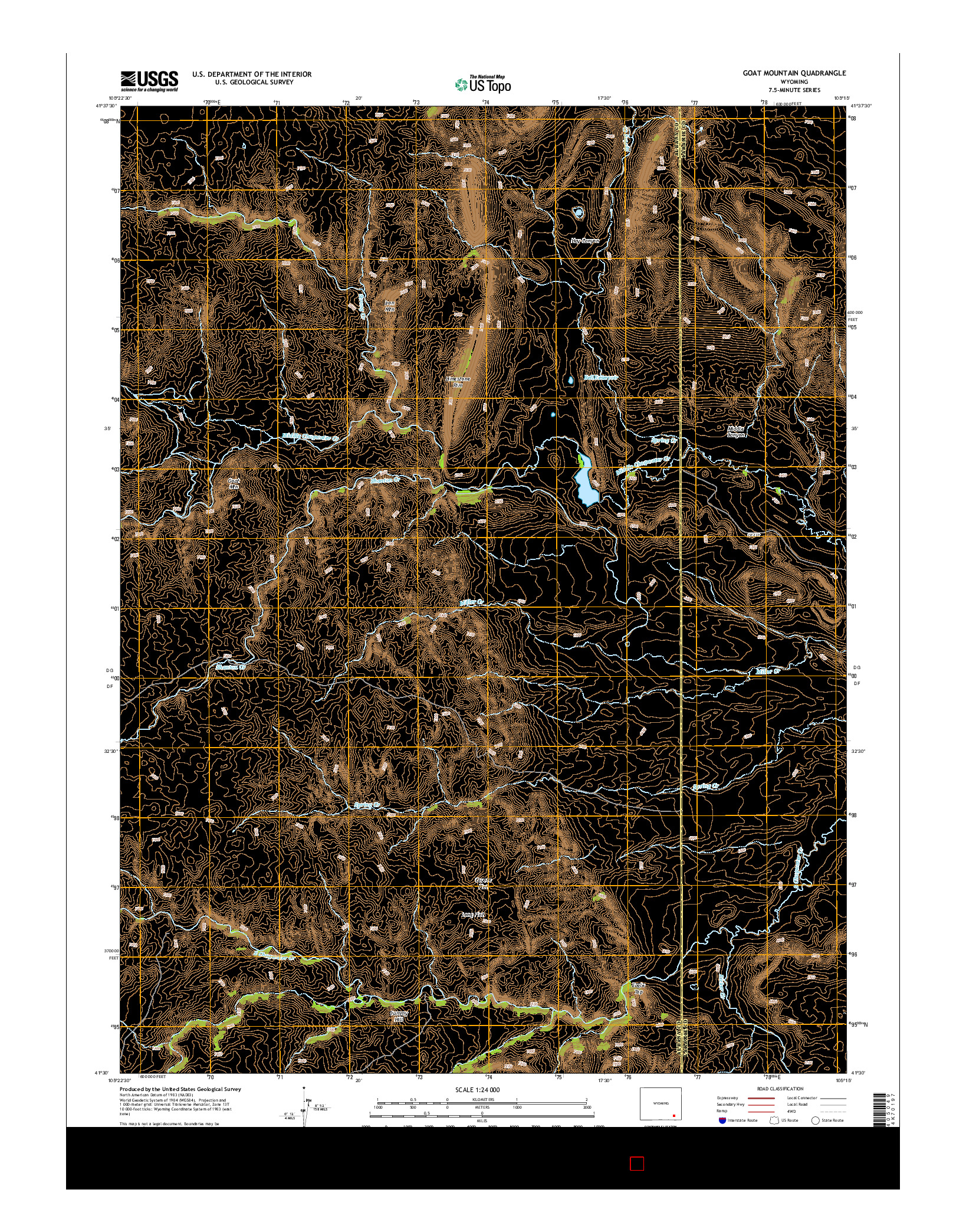 USGS US TOPO 7.5-MINUTE MAP FOR GOAT MOUNTAIN, WY 2015