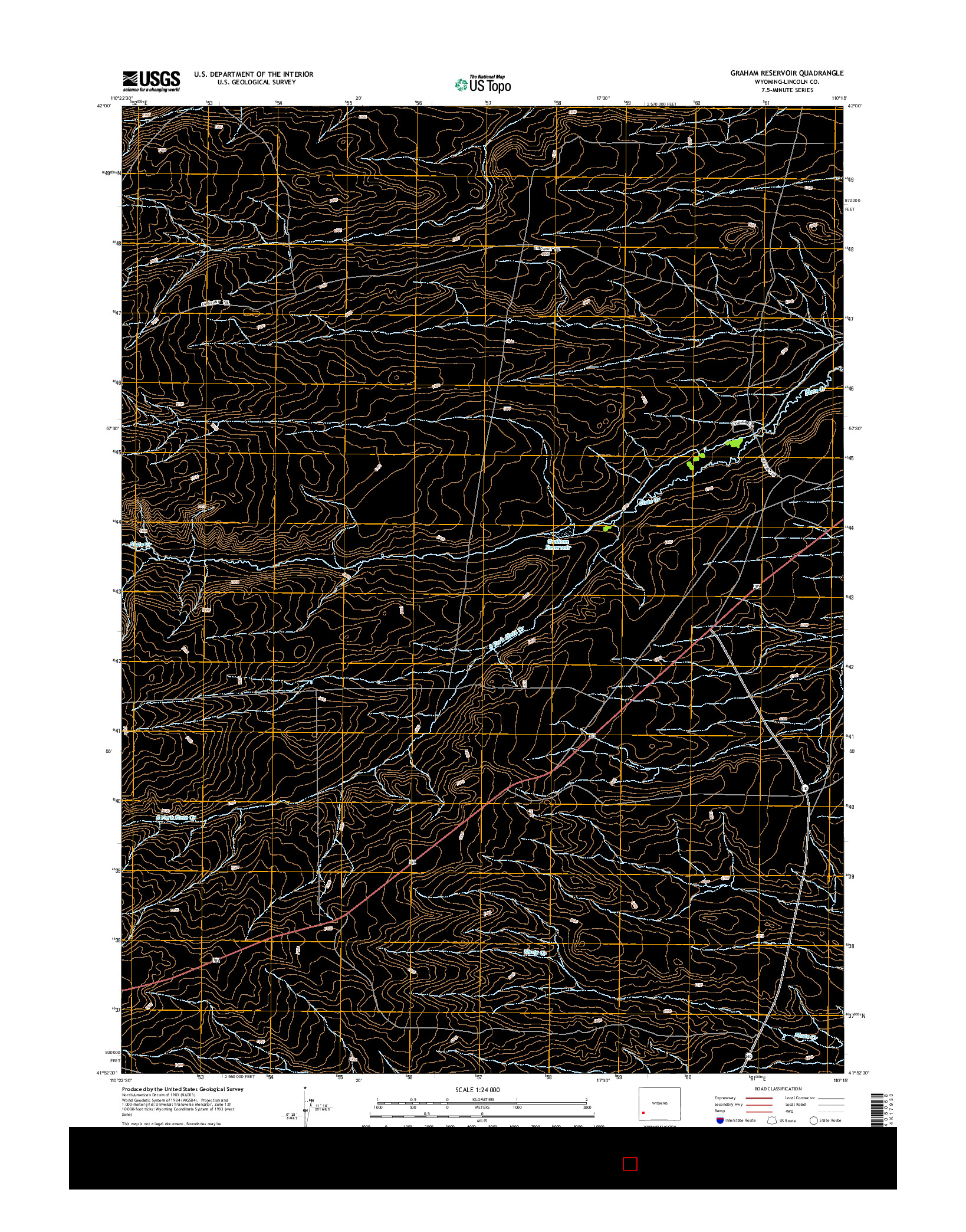 USGS US TOPO 7.5-MINUTE MAP FOR GRAHAM RESERVOIR, WY 2015