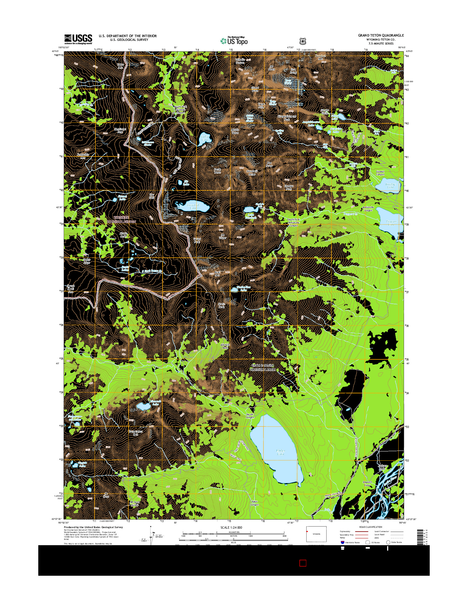 USGS US TOPO 7.5-MINUTE MAP FOR GRAND TETON, WY 2015