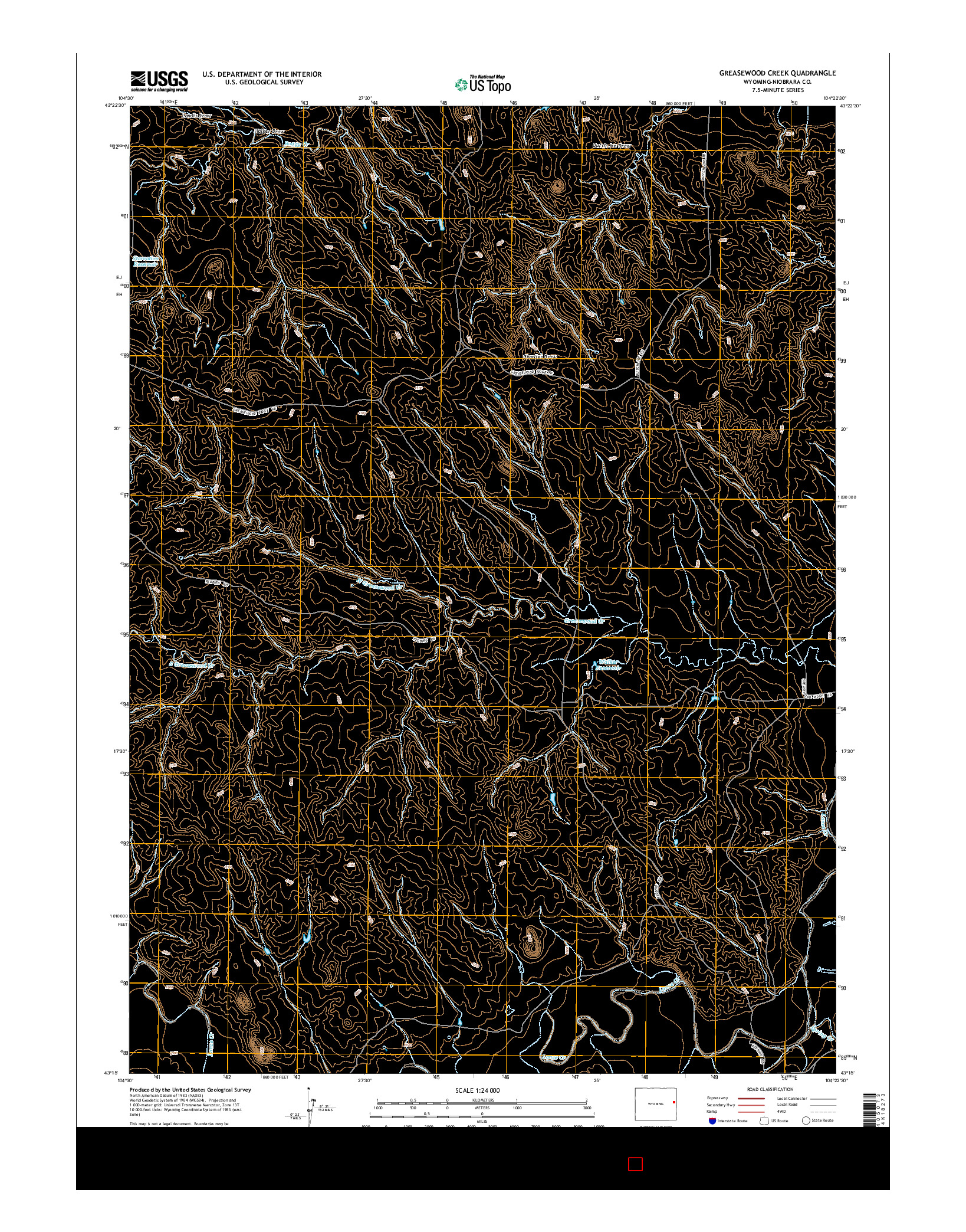 USGS US TOPO 7.5-MINUTE MAP FOR GREASEWOOD CREEK, WY 2015