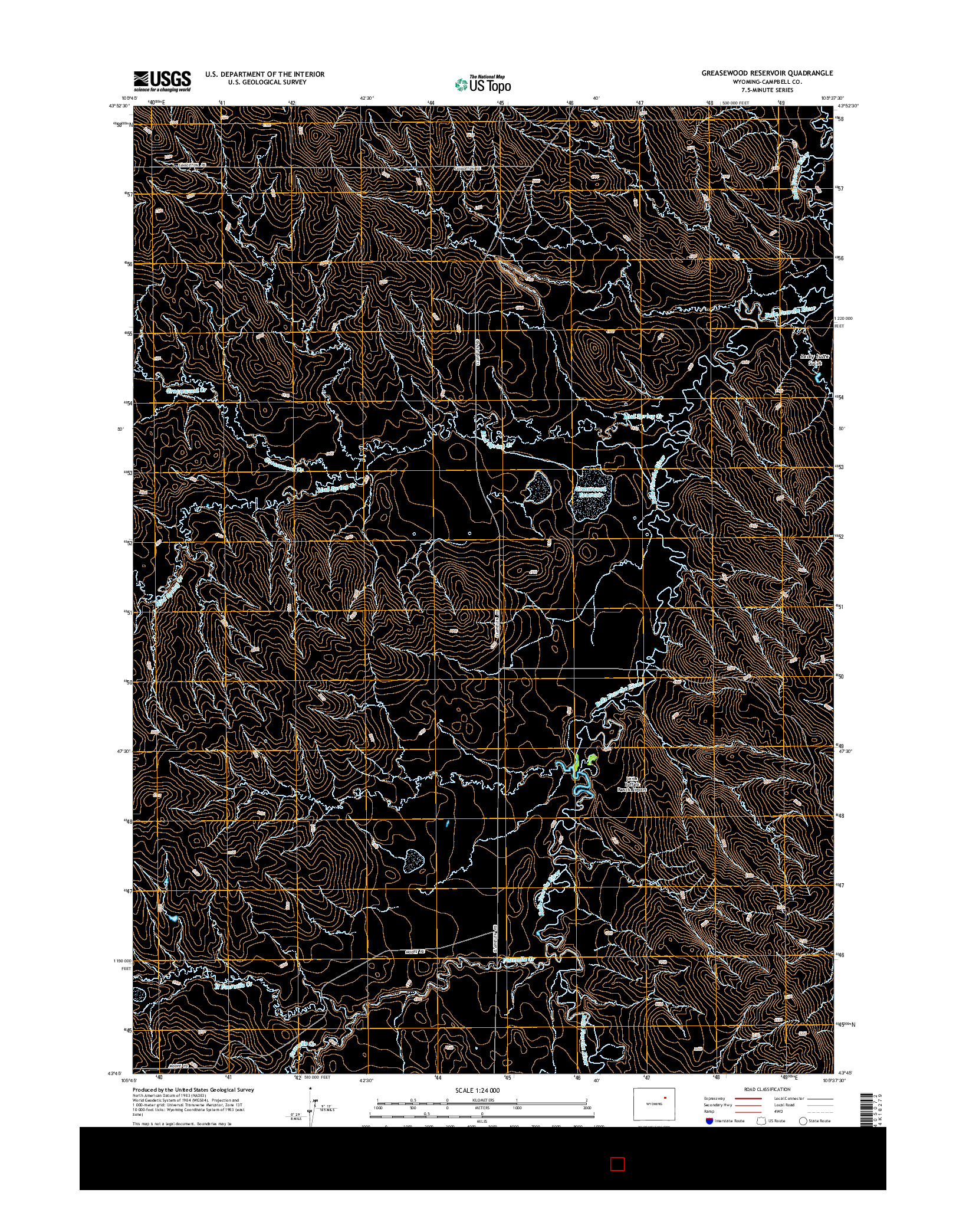 USGS US TOPO 7.5-MINUTE MAP FOR GREASEWOOD RESERVOIR, WY 2015