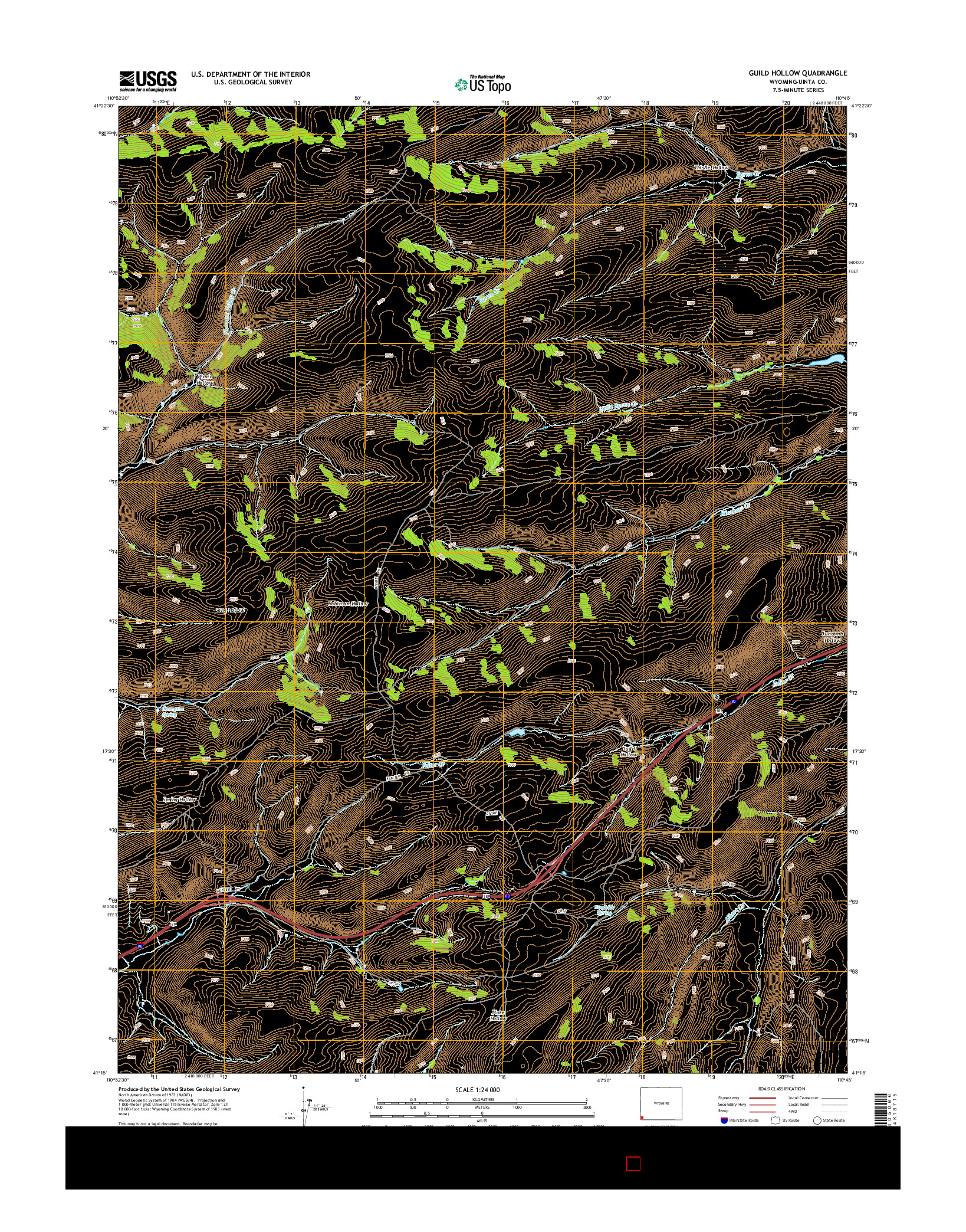 USGS US TOPO 7.5-MINUTE MAP FOR GUILD HOLLOW, WY 2015