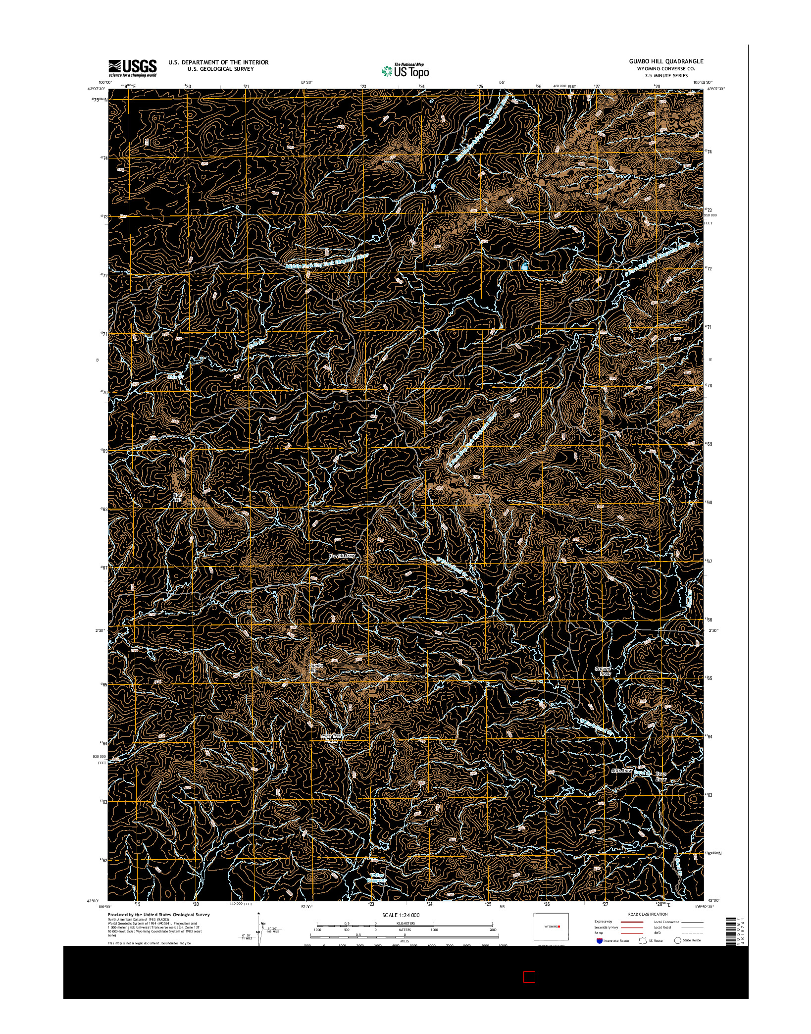 USGS US TOPO 7.5-MINUTE MAP FOR GUMBO HILL, WY 2015