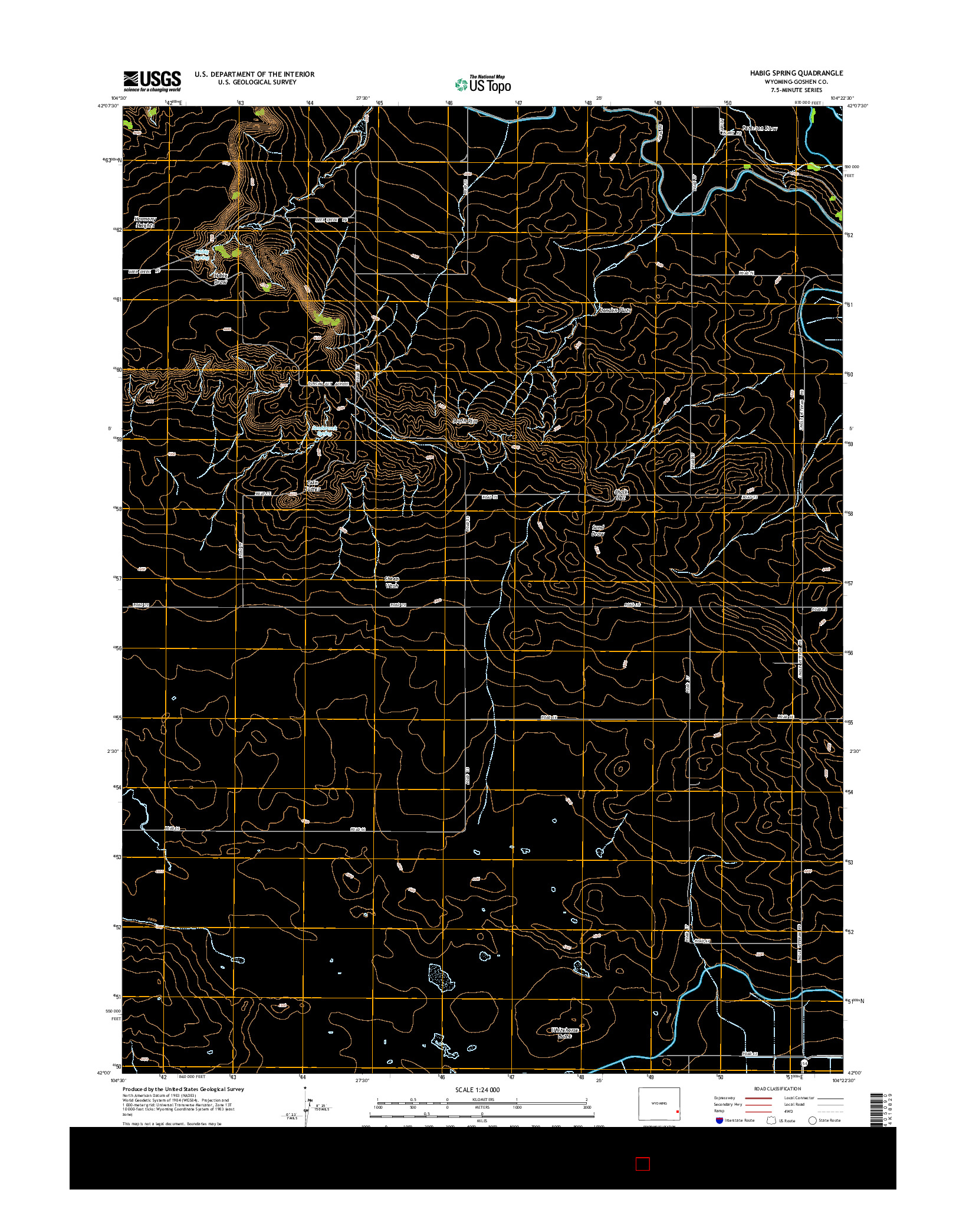 USGS US TOPO 7.5-MINUTE MAP FOR HABIG SPRING, WY 2015