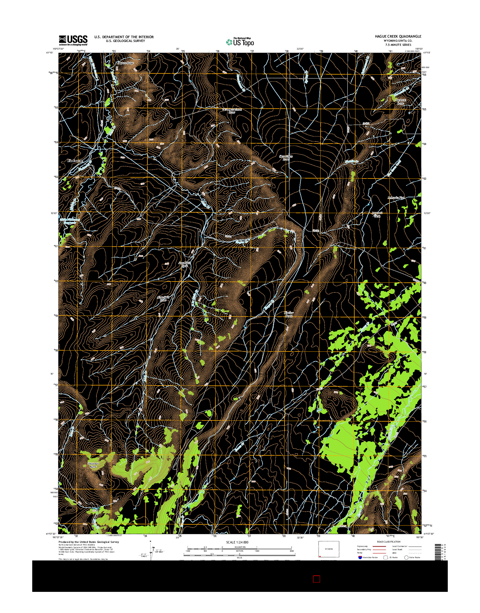USGS US TOPO 7.5-MINUTE MAP FOR HAGUE CREEK, WY 2015