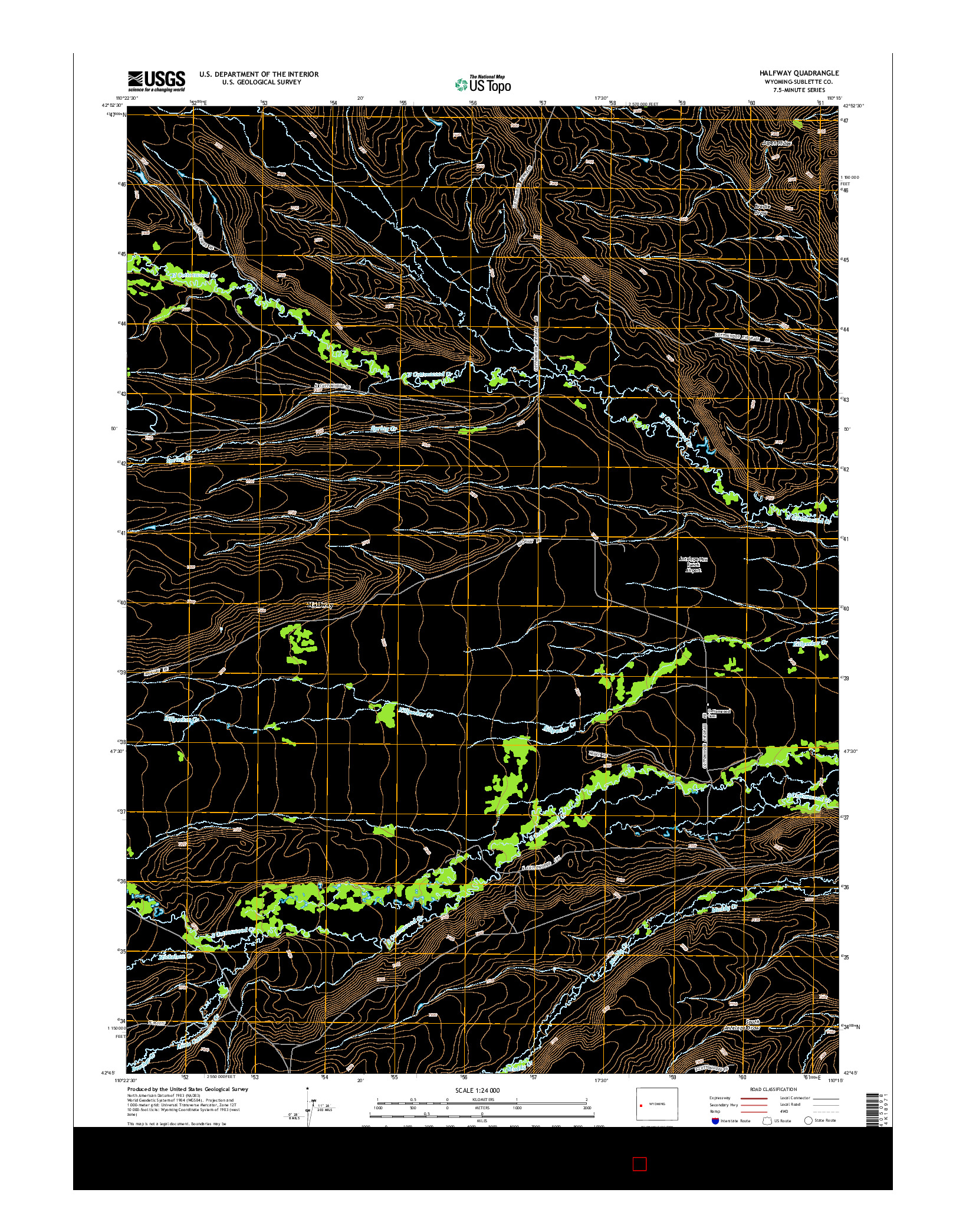 USGS US TOPO 7.5-MINUTE MAP FOR HALFWAY, WY 2015