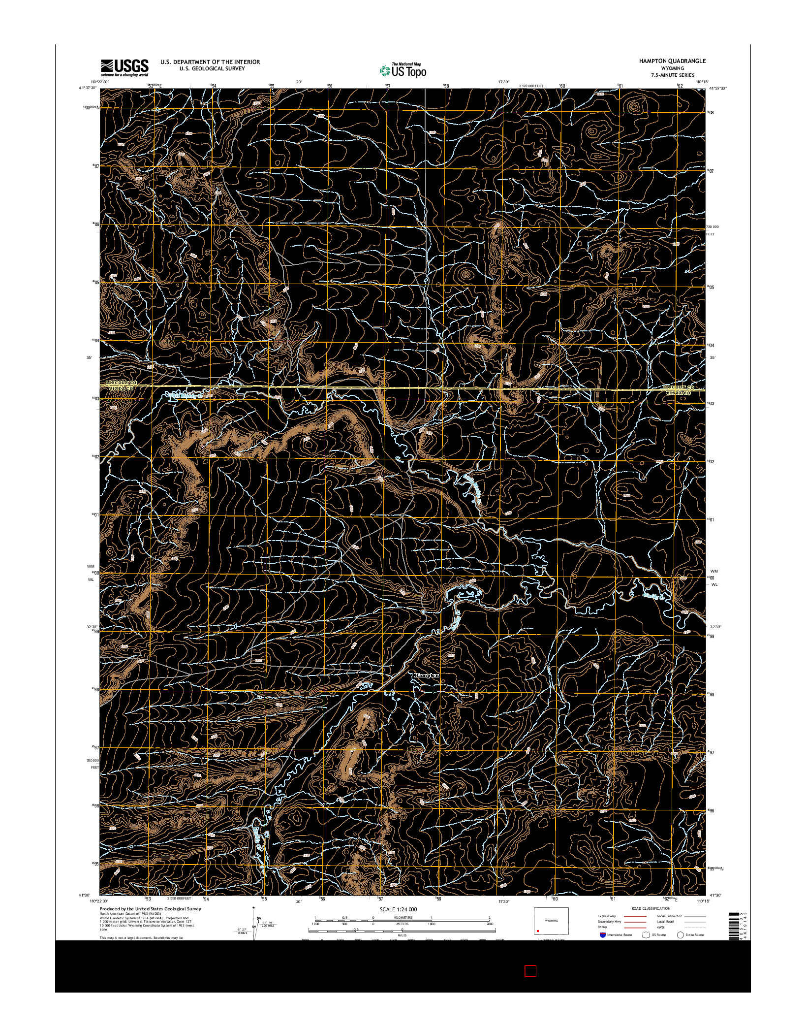 USGS US TOPO 7.5-MINUTE MAP FOR HAMPTON, WY 2015