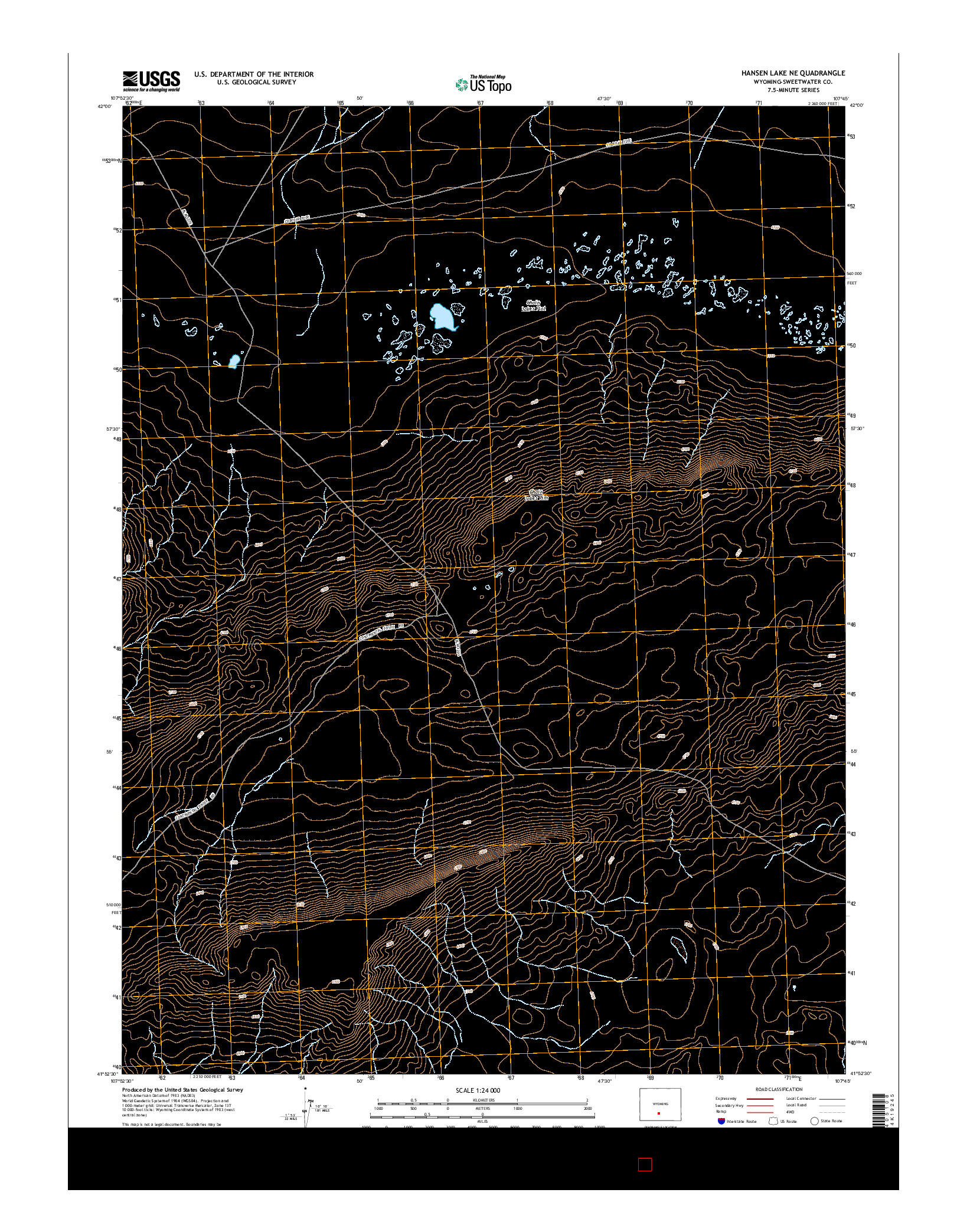 USGS US TOPO 7.5-MINUTE MAP FOR HANSEN LAKE NE, WY 2015