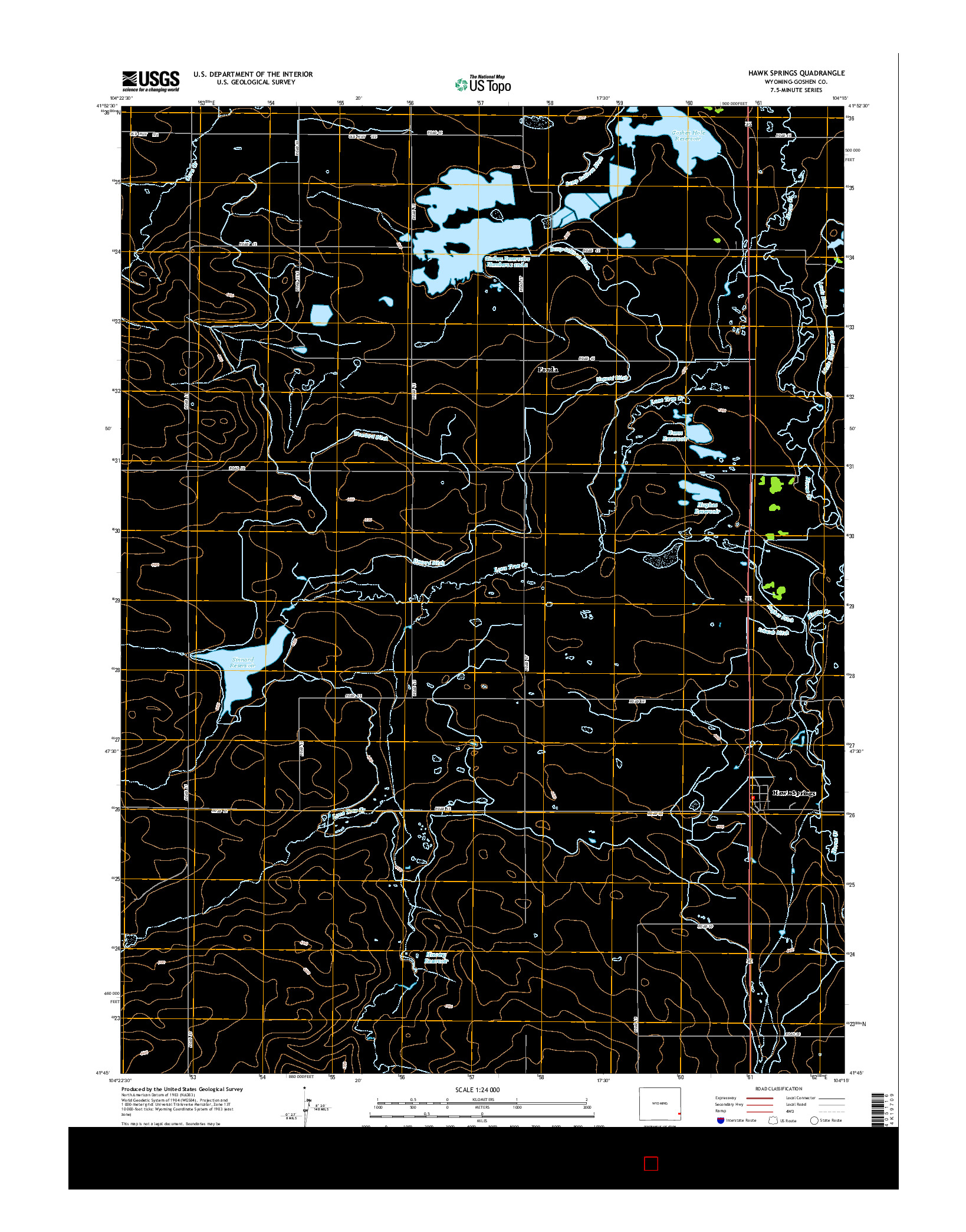 USGS US TOPO 7.5-MINUTE MAP FOR HAWK SPRINGS, WY 2015