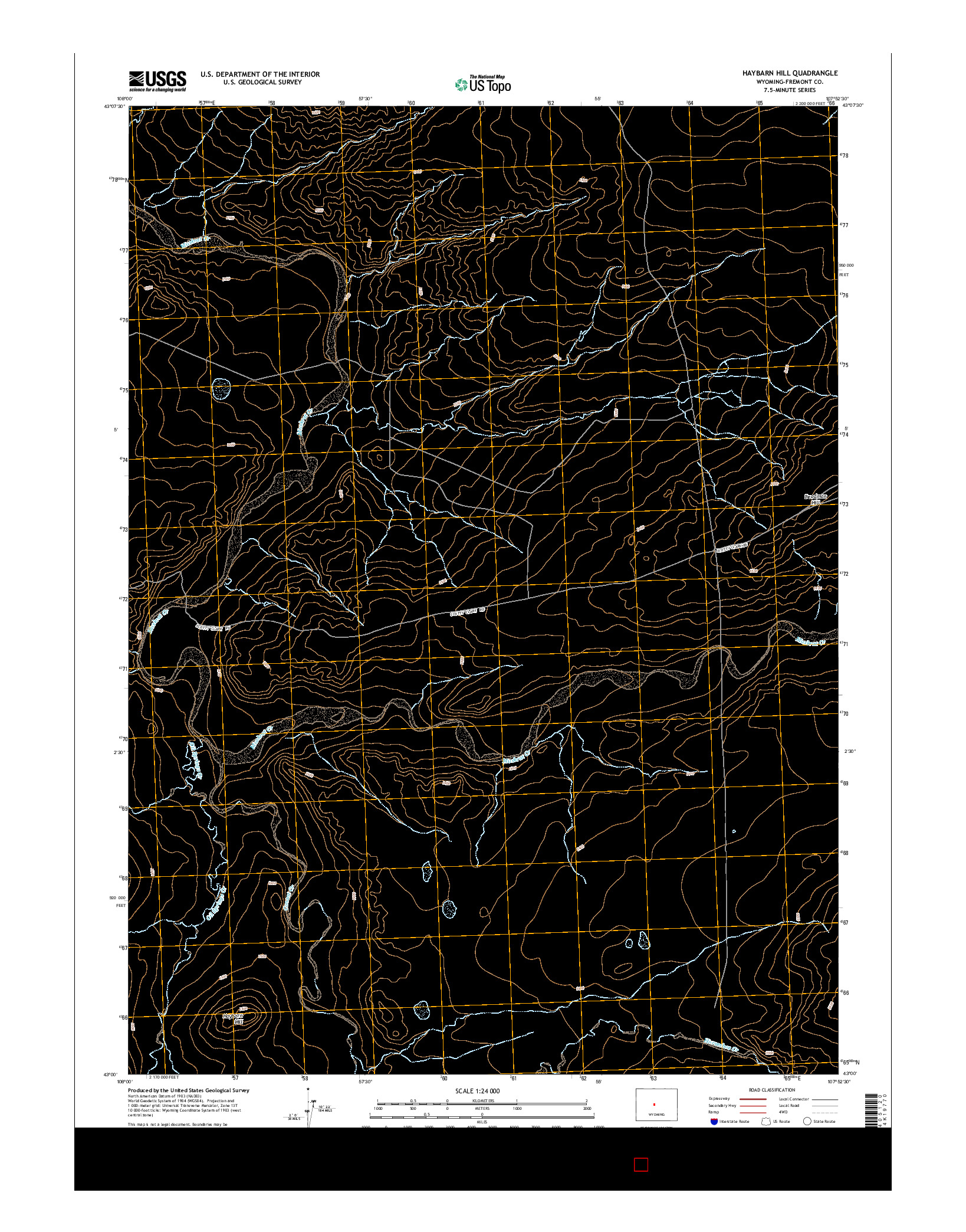 USGS US TOPO 7.5-MINUTE MAP FOR HAYBARN HILL, WY 2015