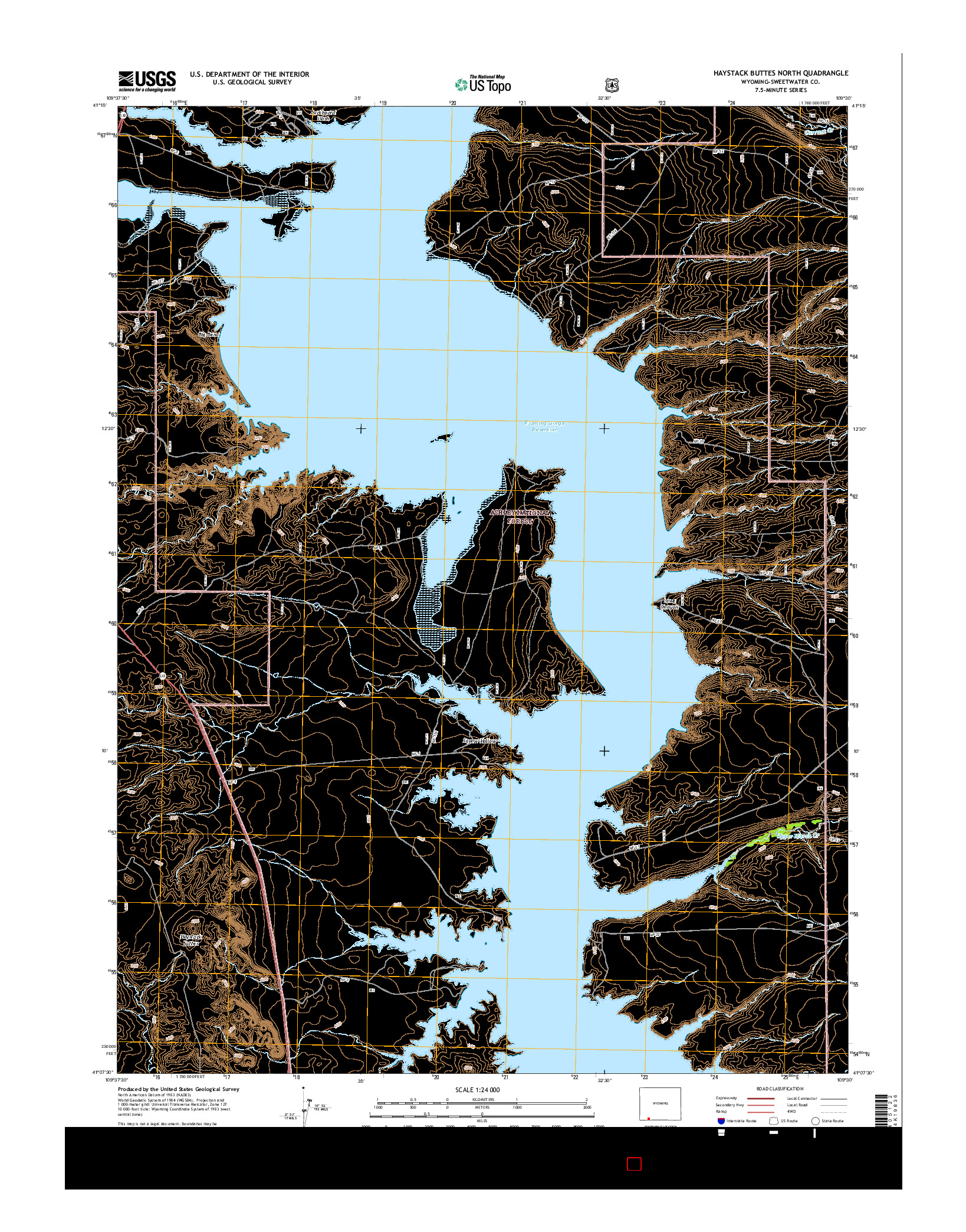 USGS US TOPO 7.5-MINUTE MAP FOR HAYSTACK BUTTES NORTH, WY 2015