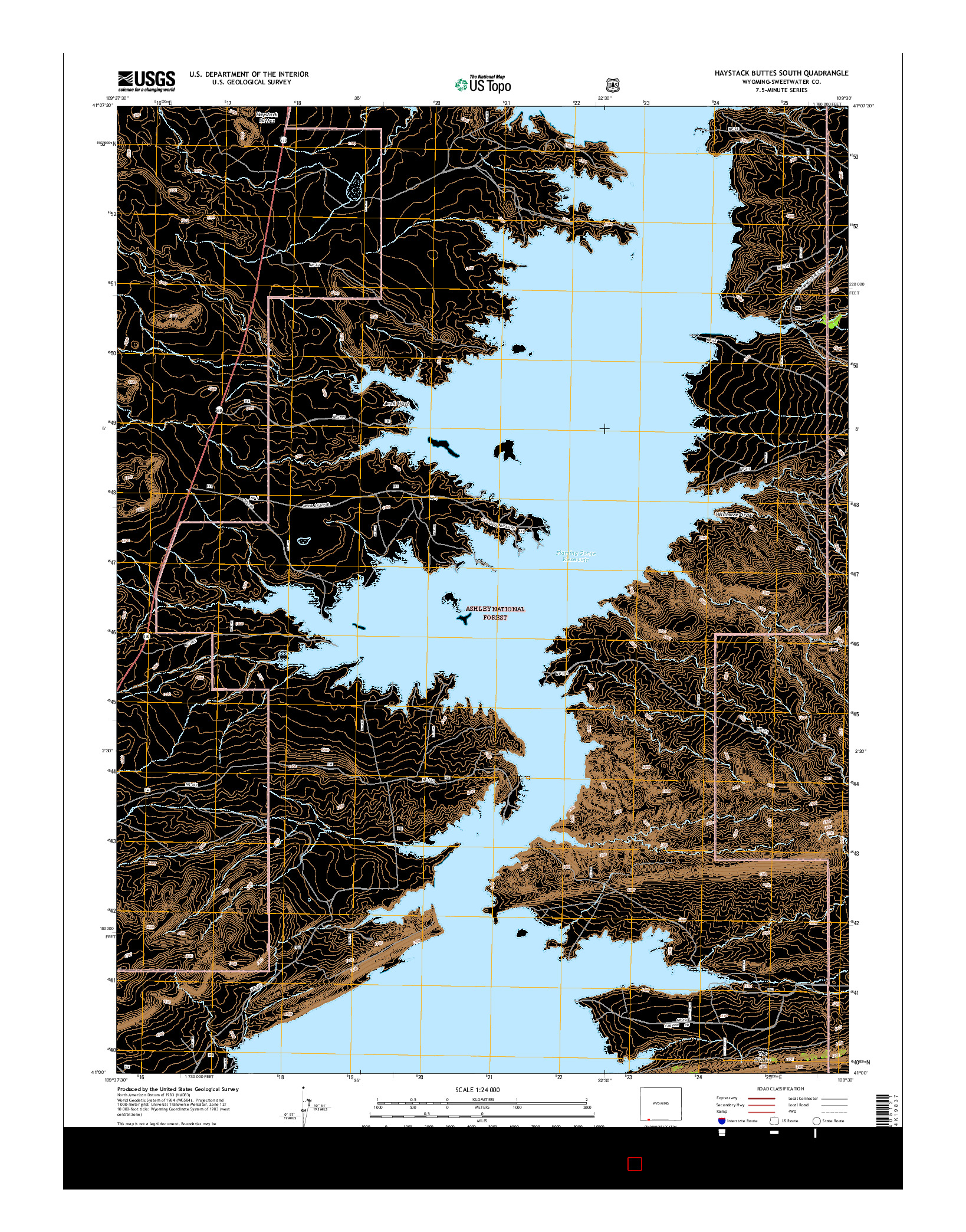 USGS US TOPO 7.5-MINUTE MAP FOR HAYSTACK BUTTES SOUTH, WY 2015