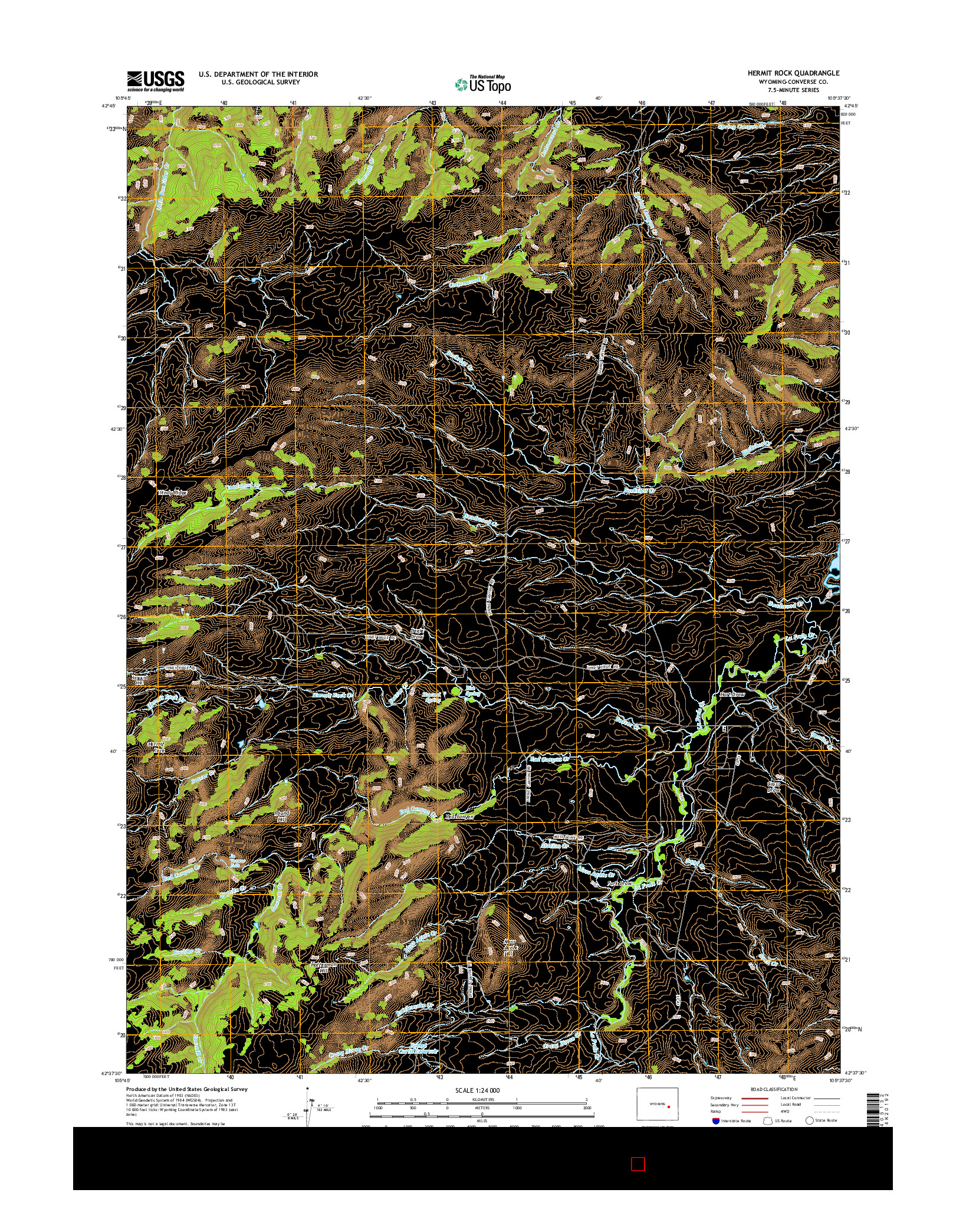 USGS US TOPO 7.5-MINUTE MAP FOR HERMIT ROCK, WY 2015
