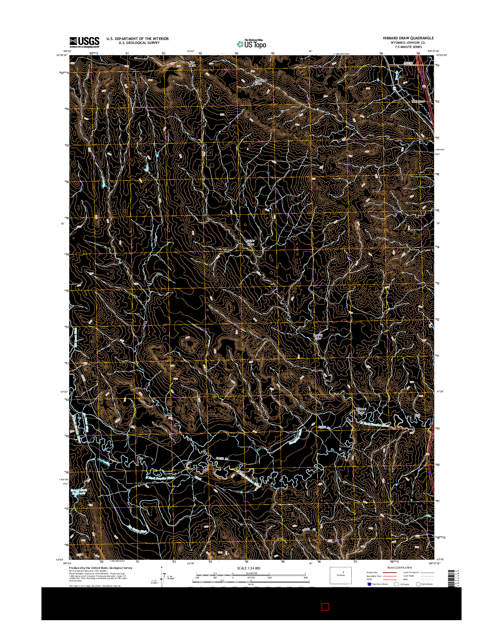 USGS US TOPO 7.5-MINUTE MAP FOR HIBBARD DRAW, WY 2015
