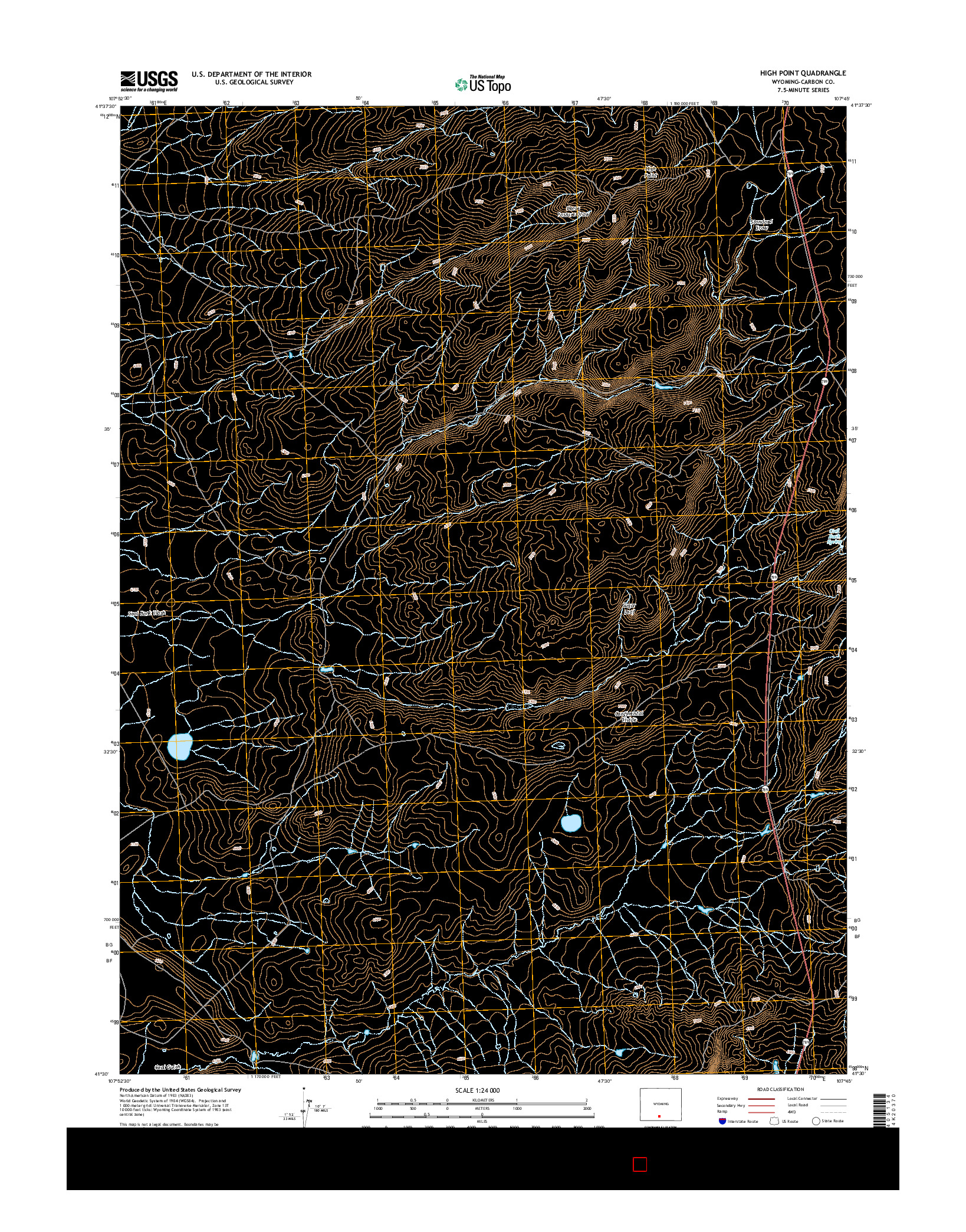 USGS US TOPO 7.5-MINUTE MAP FOR HIGH POINT, WY 2015