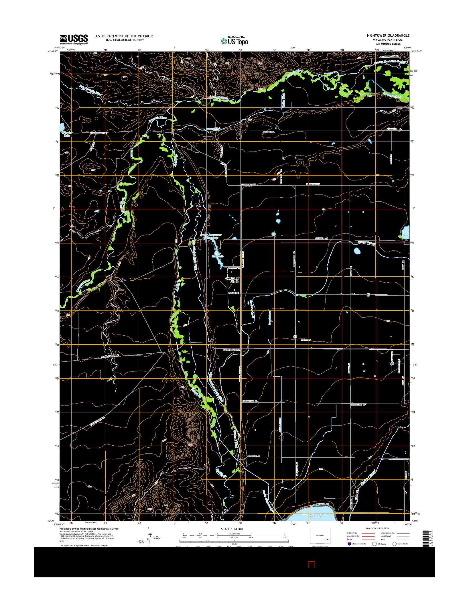 USGS US TOPO 7.5-MINUTE MAP FOR HIGHTOWER, WY 2015