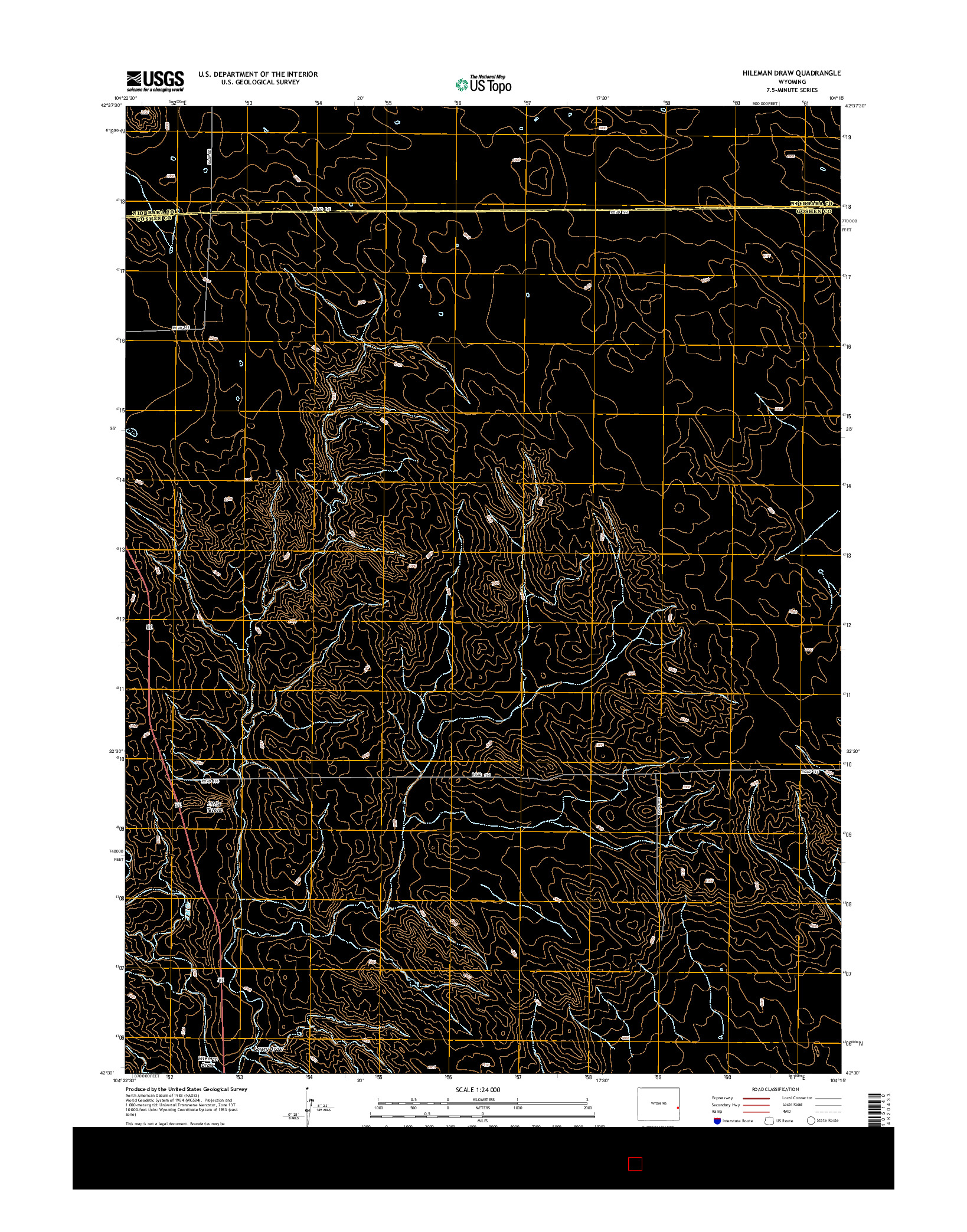 USGS US TOPO 7.5-MINUTE MAP FOR HILEMAN DRAW, WY 2015