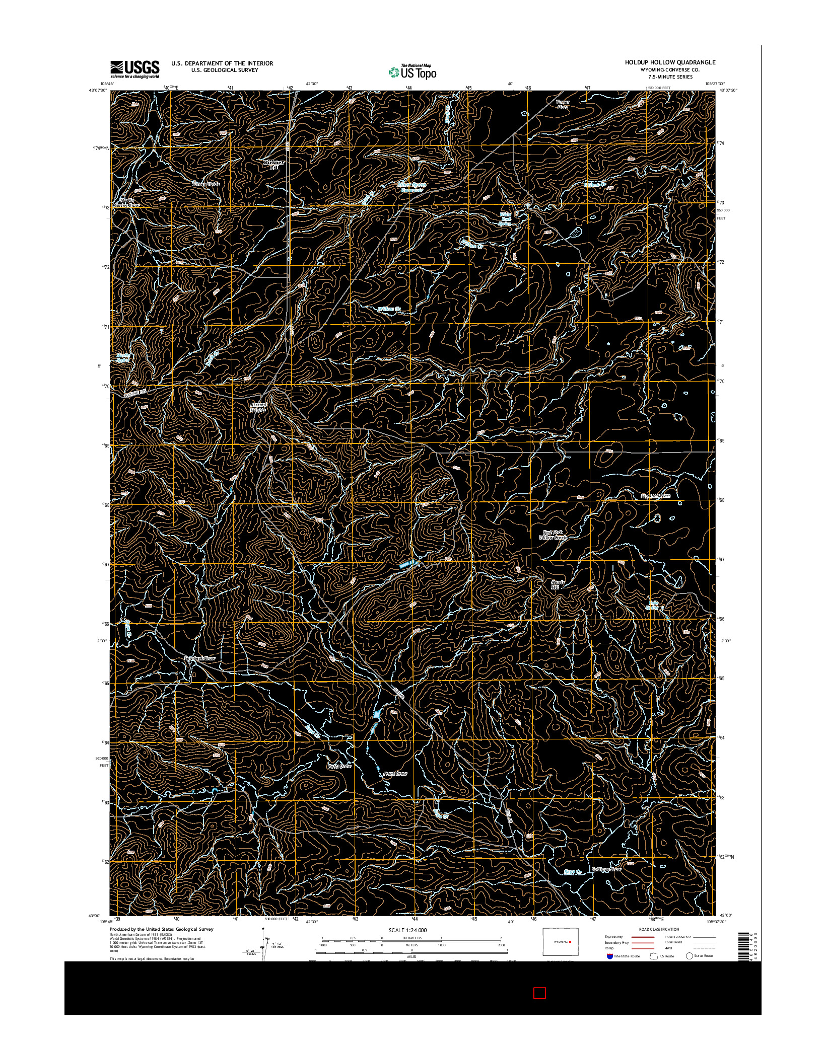 USGS US TOPO 7.5-MINUTE MAP FOR HOLDUP HOLLOW, WY 2015