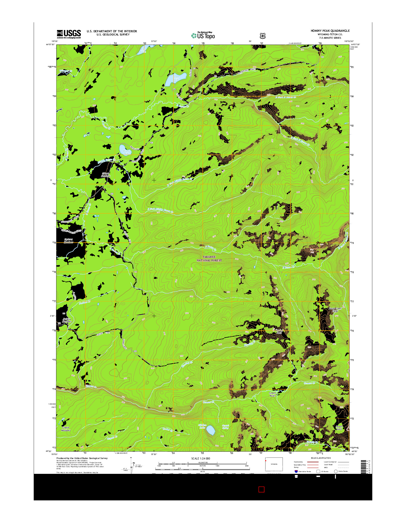 USGS US TOPO 7.5-MINUTE MAP FOR HOMINY PEAK, WY 2015