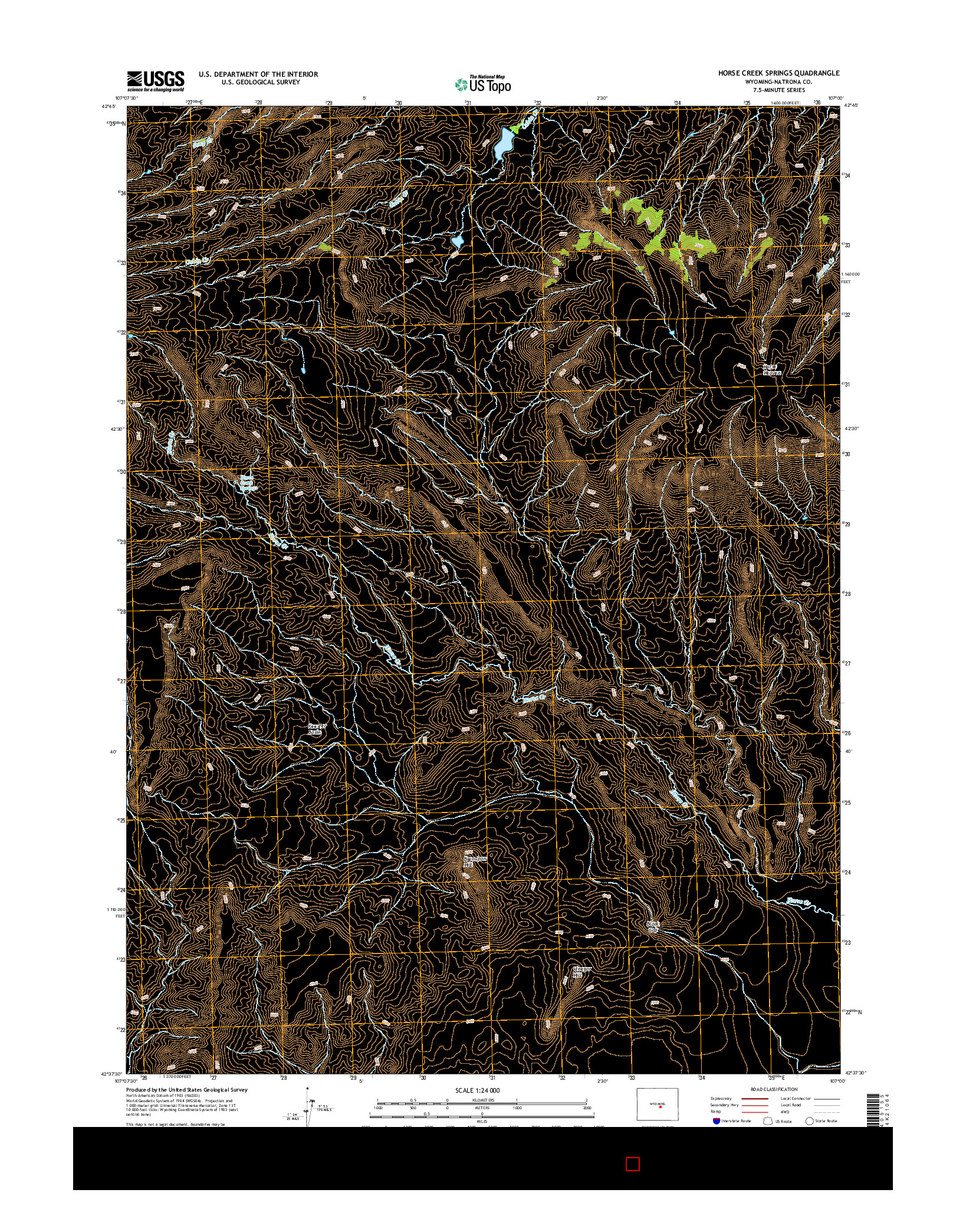 USGS US TOPO 7.5-MINUTE MAP FOR HORSE CREEK SPRINGS, WY 2015