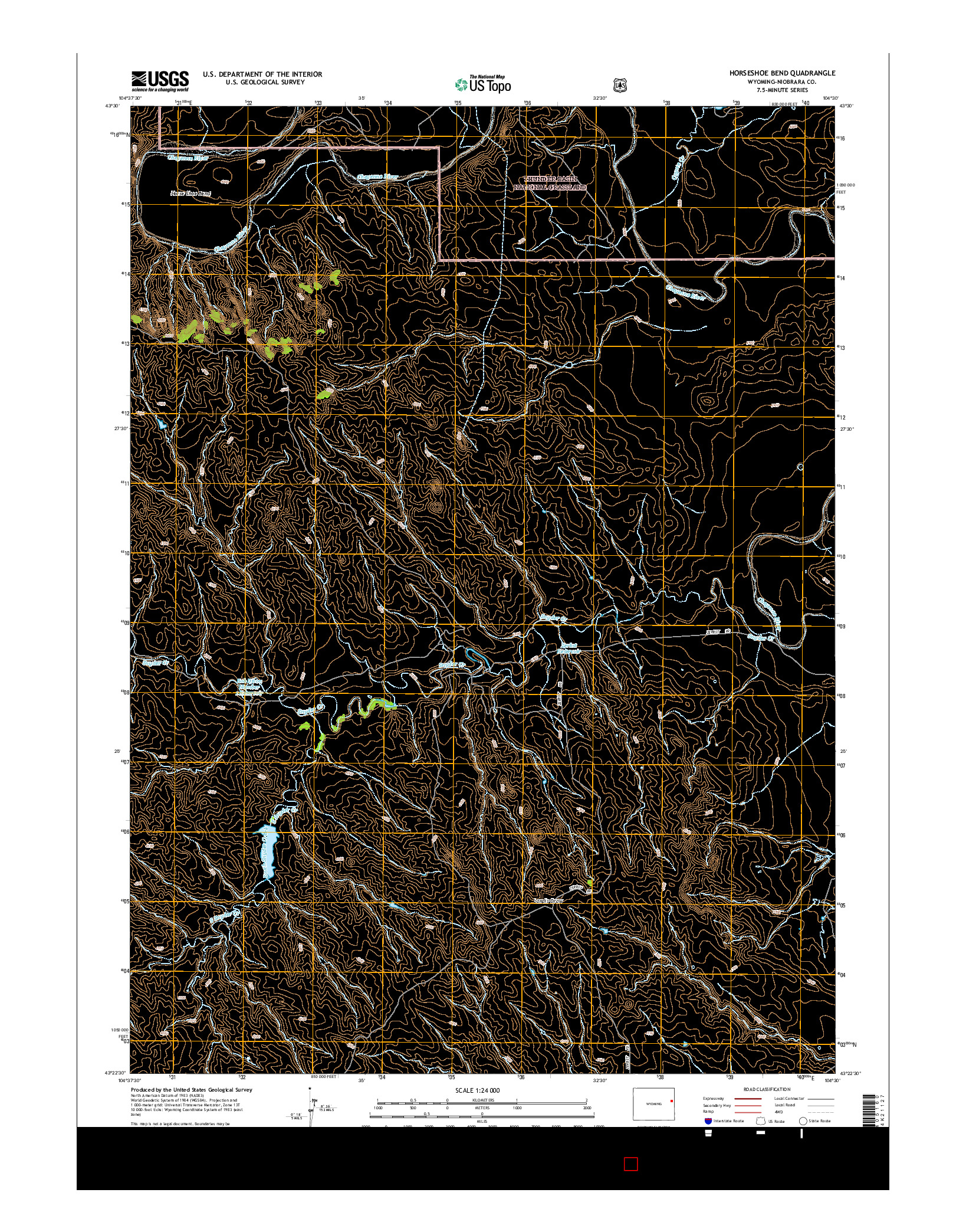 USGS US TOPO 7.5-MINUTE MAP FOR HORSESHOE BEND, WY 2015