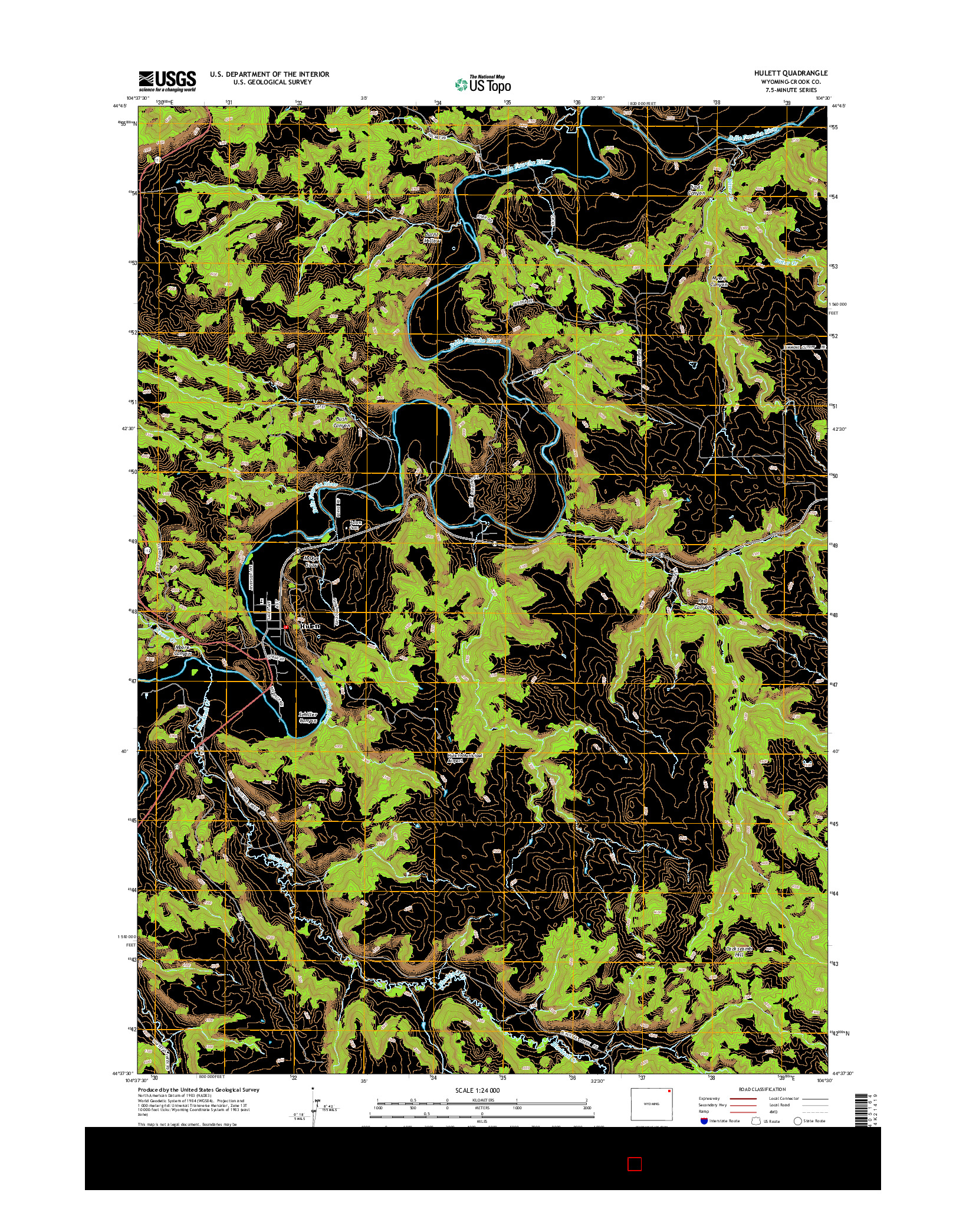 USGS US TOPO 7.5-MINUTE MAP FOR HULETT, WY 2015