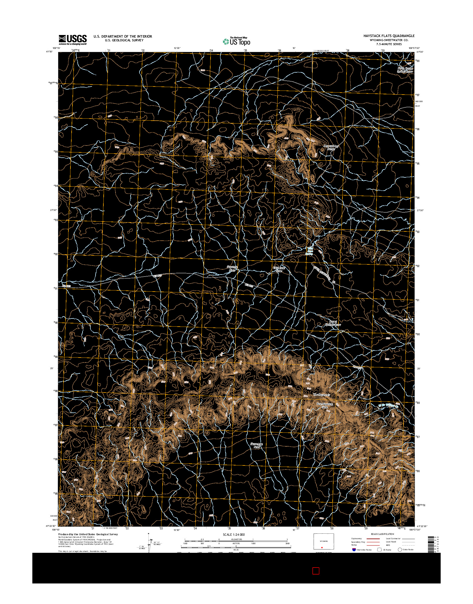 USGS US TOPO 7.5-MINUTE MAP FOR HAYSTACK FLATS, WY 2015