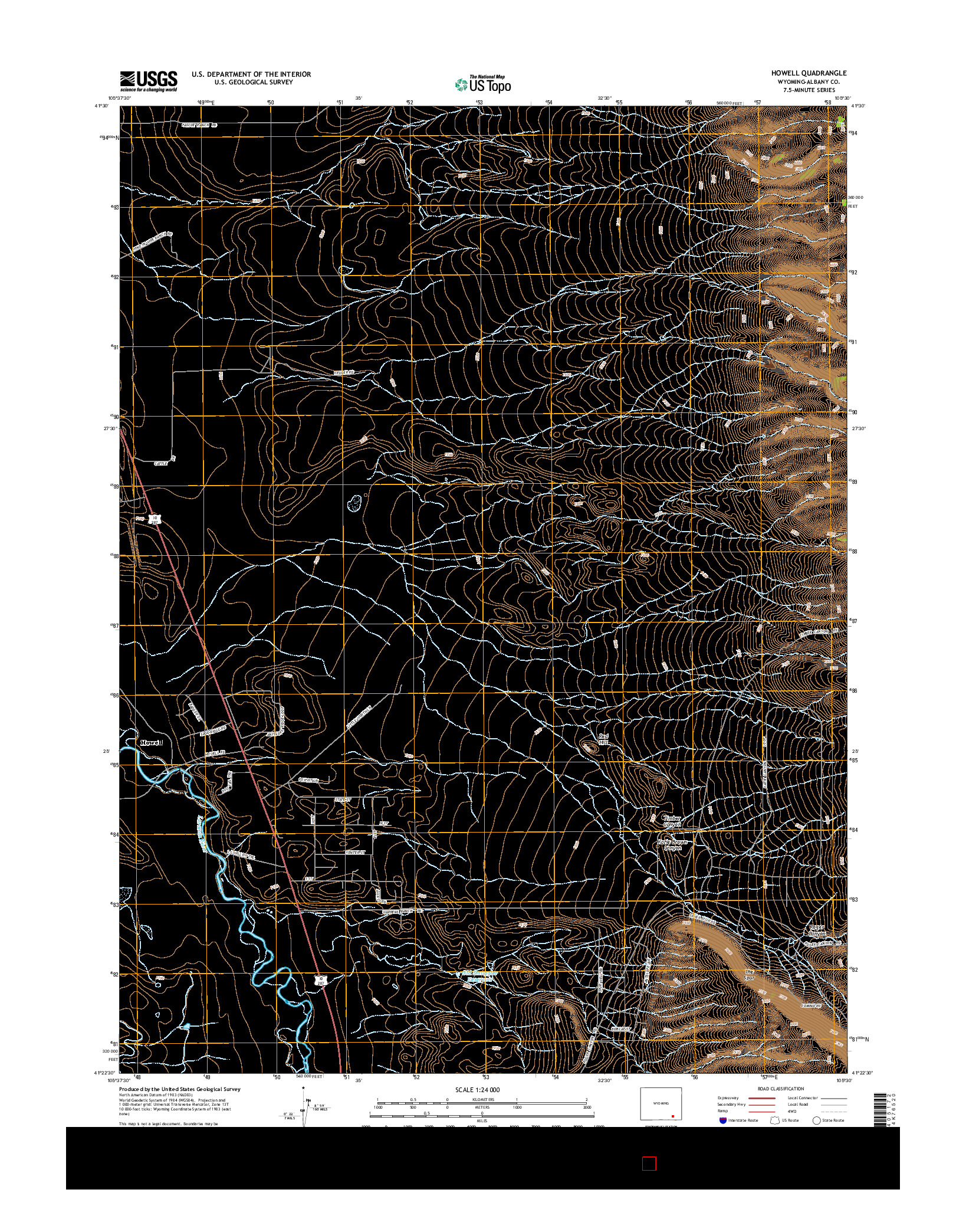 USGS US TOPO 7.5-MINUTE MAP FOR HOWELL, WY 2015