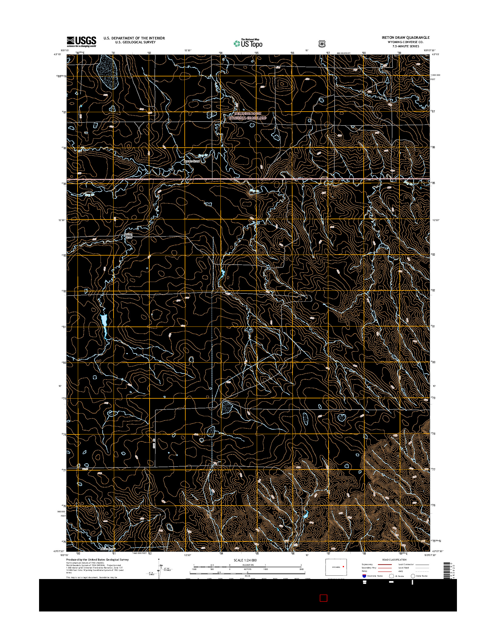 USGS US TOPO 7.5-MINUTE MAP FOR IRETON DRAW, WY 2015