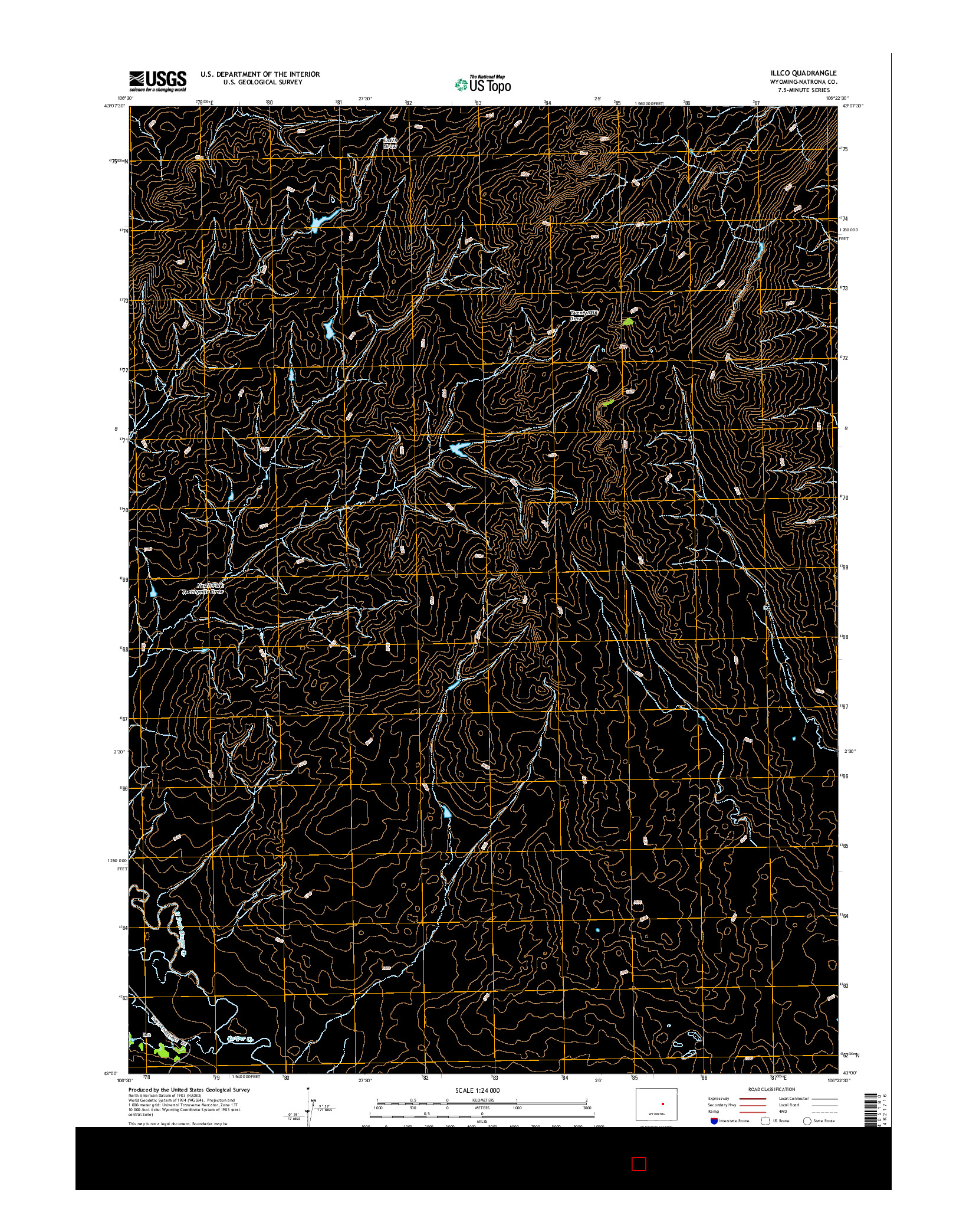 USGS US TOPO 7.5-MINUTE MAP FOR ILLCO, WY 2015