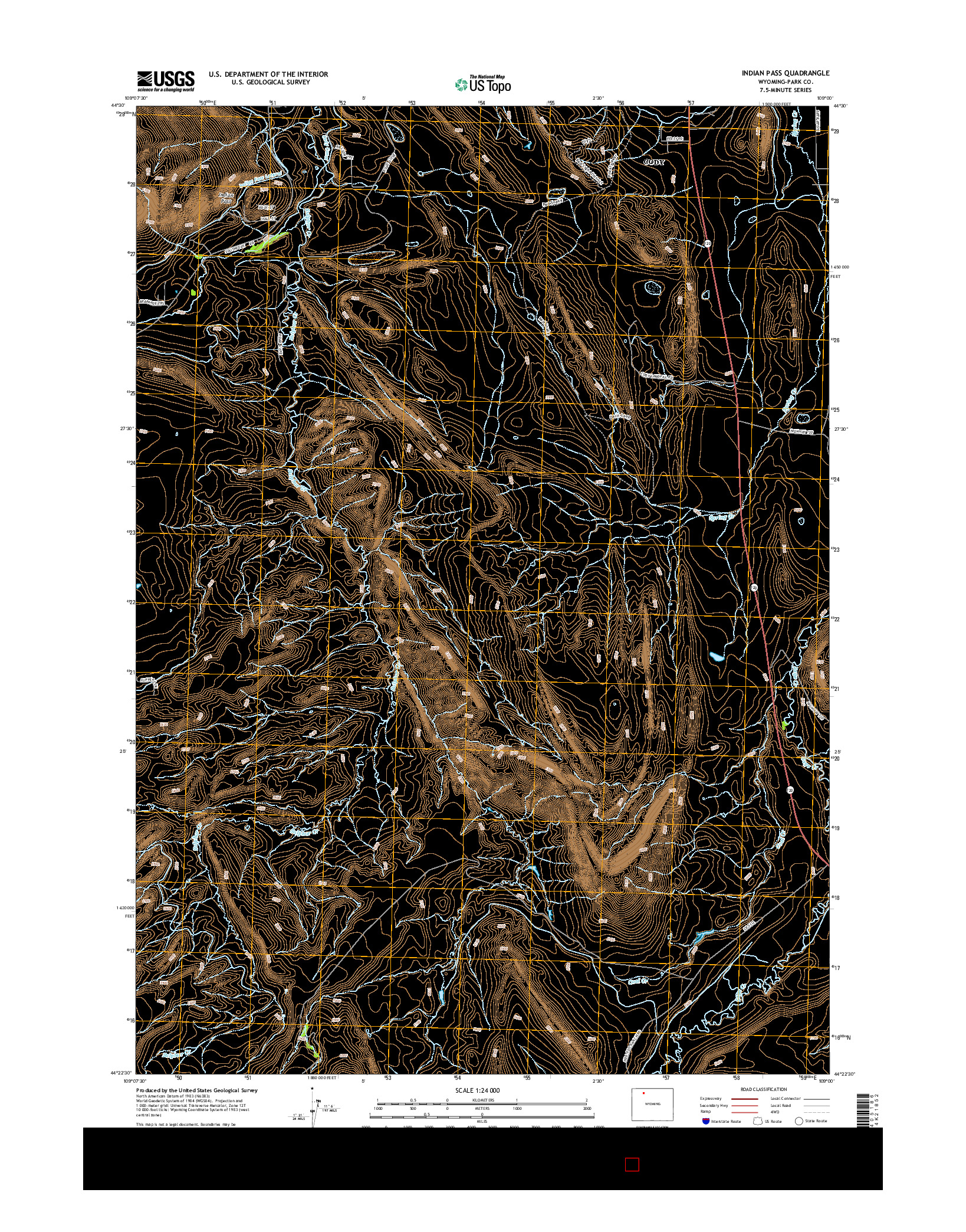 USGS US TOPO 7.5-MINUTE MAP FOR INDIAN PASS, WY 2015