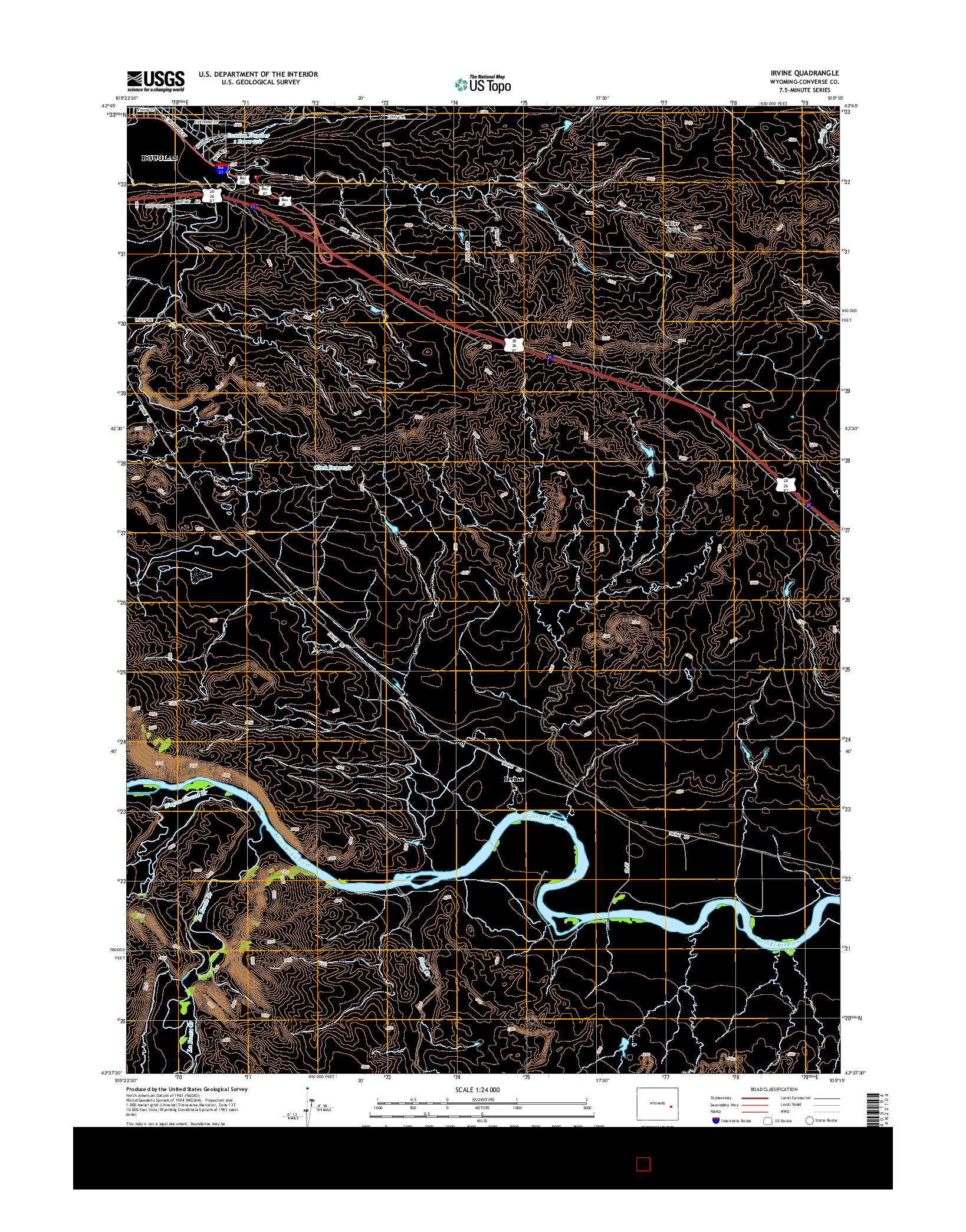 USGS US TOPO 7.5-MINUTE MAP FOR IRVINE, WY 2015