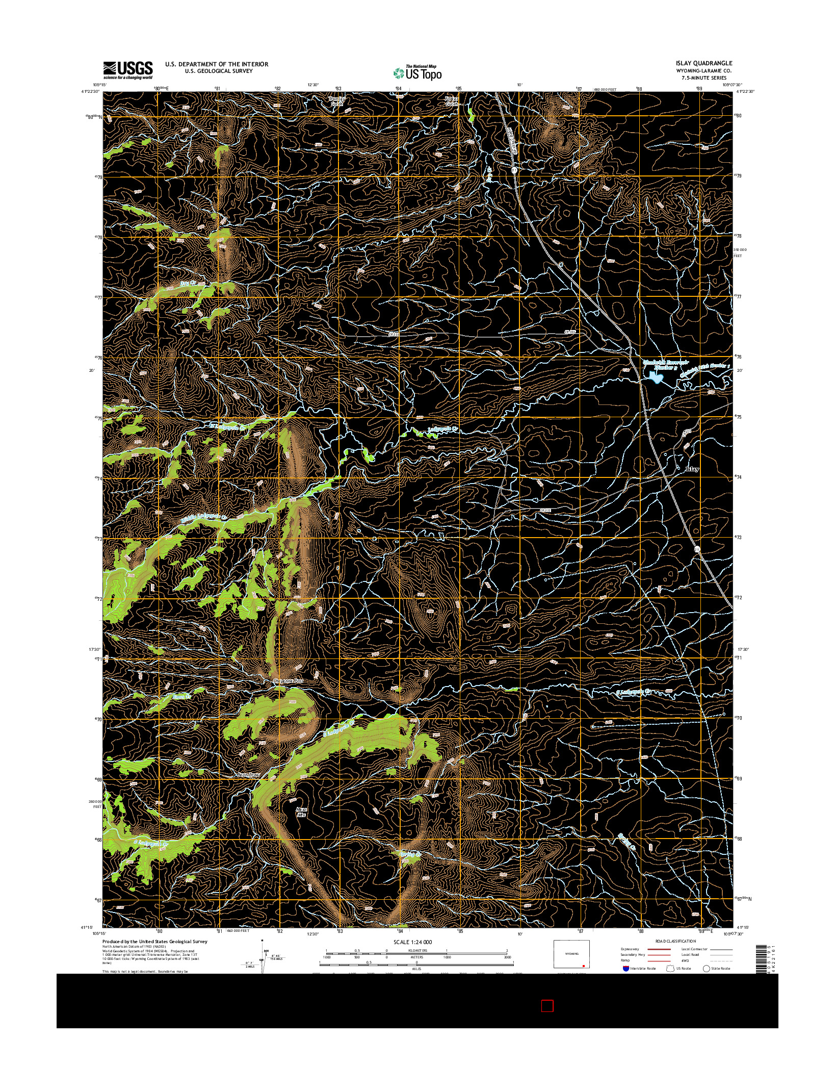 USGS US TOPO 7.5-MINUTE MAP FOR ISLAY, WY 2015