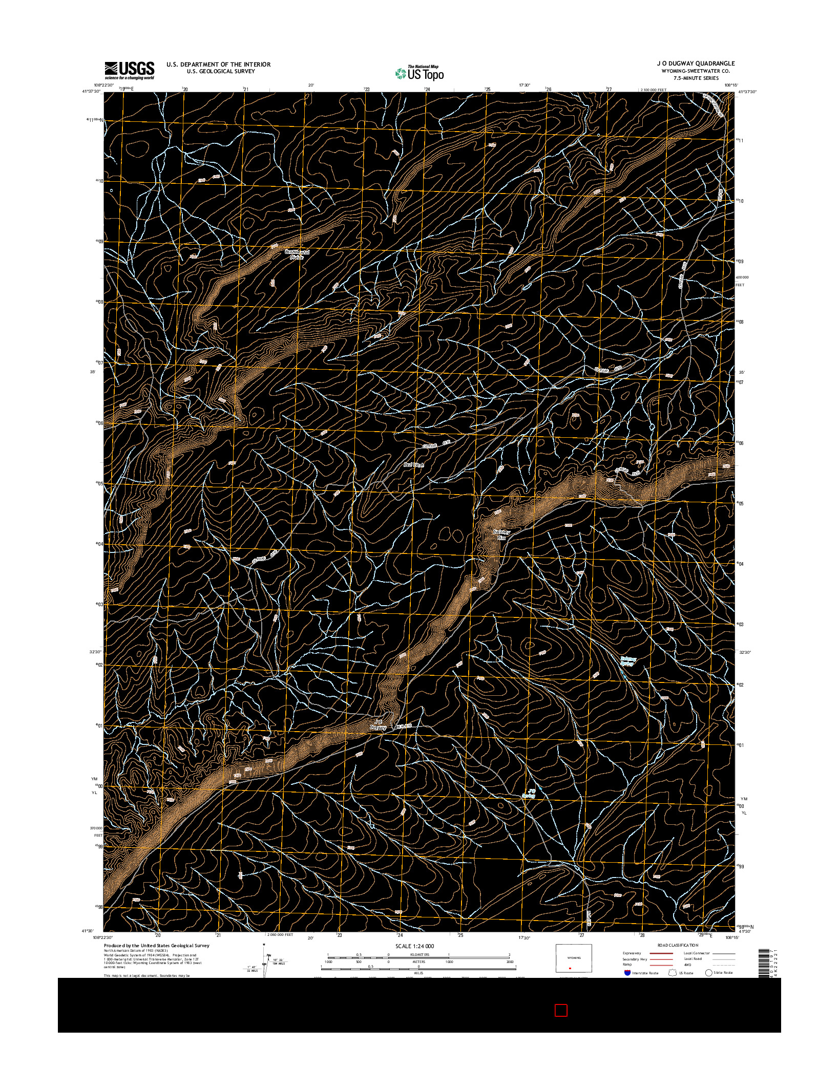 USGS US TOPO 7.5-MINUTE MAP FOR J O DUGWAY, WY 2015