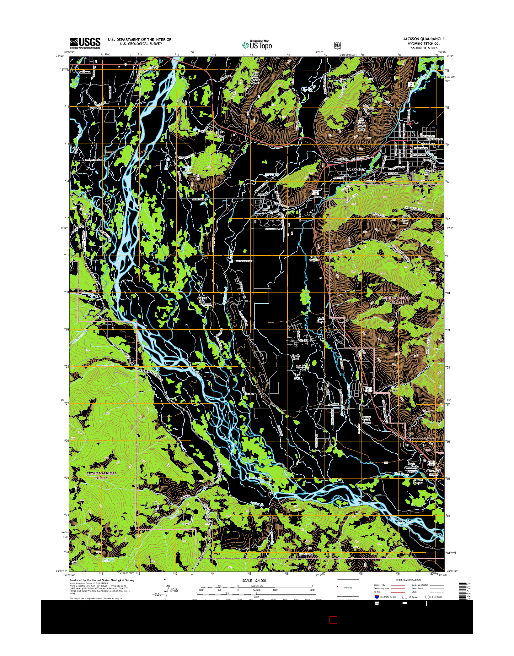 USGS US TOPO 7.5-MINUTE MAP FOR JACKSON, WY 2015