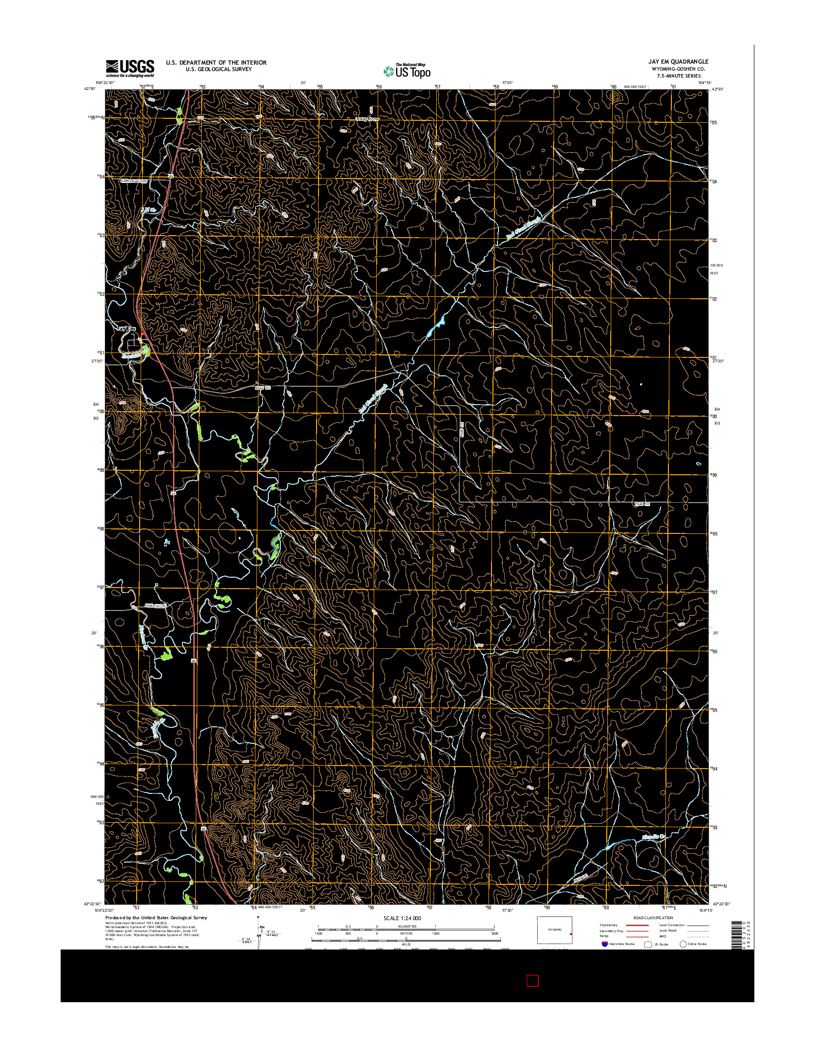 USGS US TOPO 7.5-MINUTE MAP FOR JAY EM, WY 2015