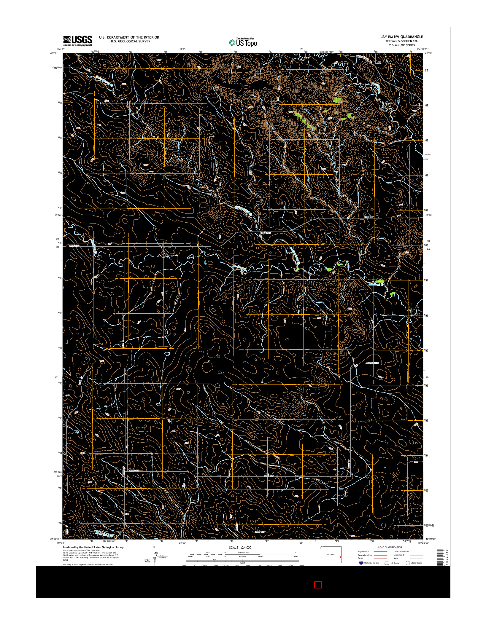 USGS US TOPO 7.5-MINUTE MAP FOR JAY EM NW, WY 2015