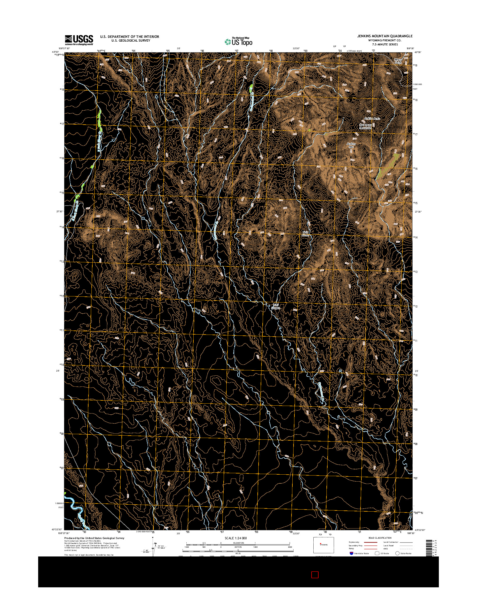 USGS US TOPO 7.5-MINUTE MAP FOR JENKINS MOUNTAIN, WY 2015