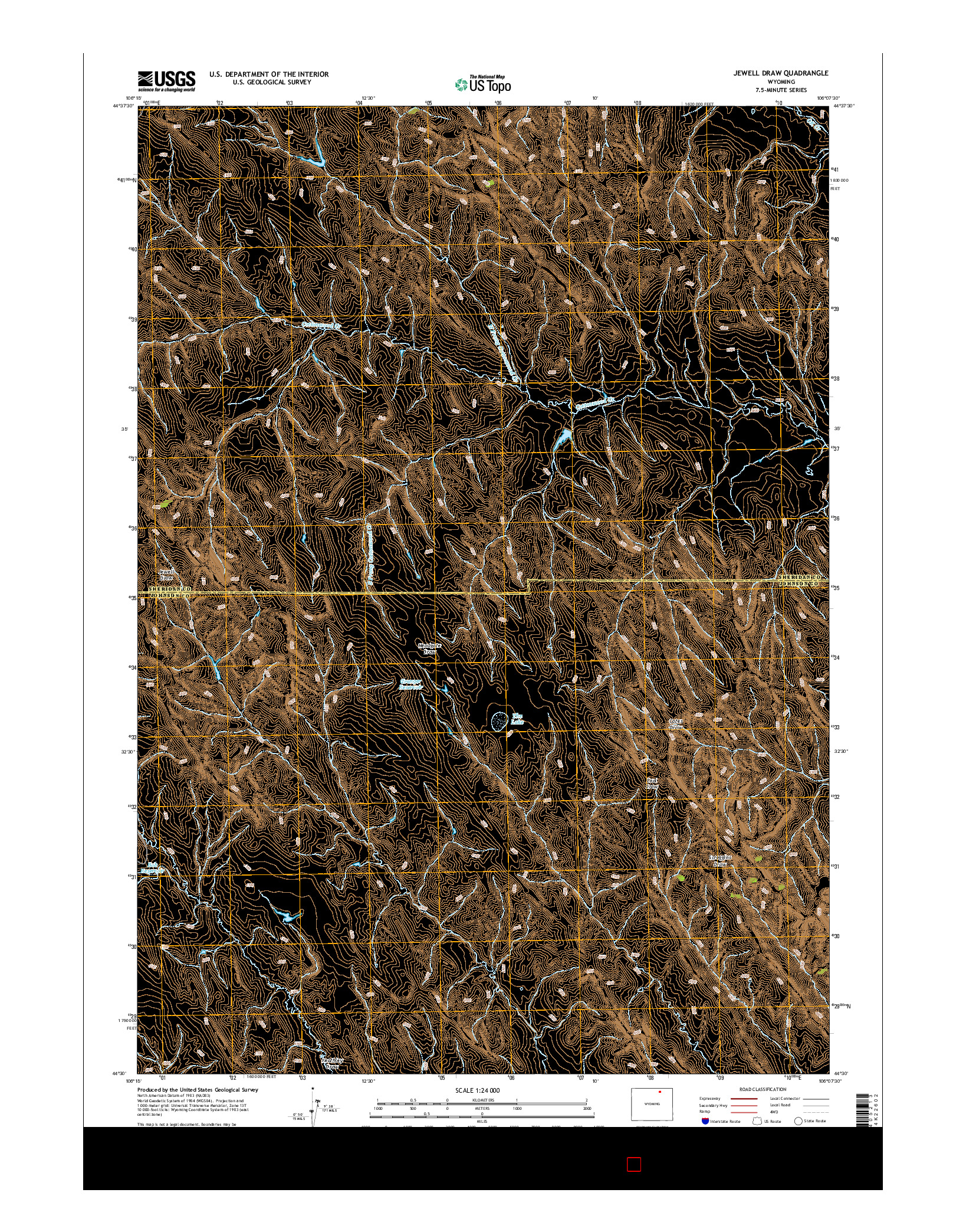 USGS US TOPO 7.5-MINUTE MAP FOR JEWELL DRAW, WY 2015