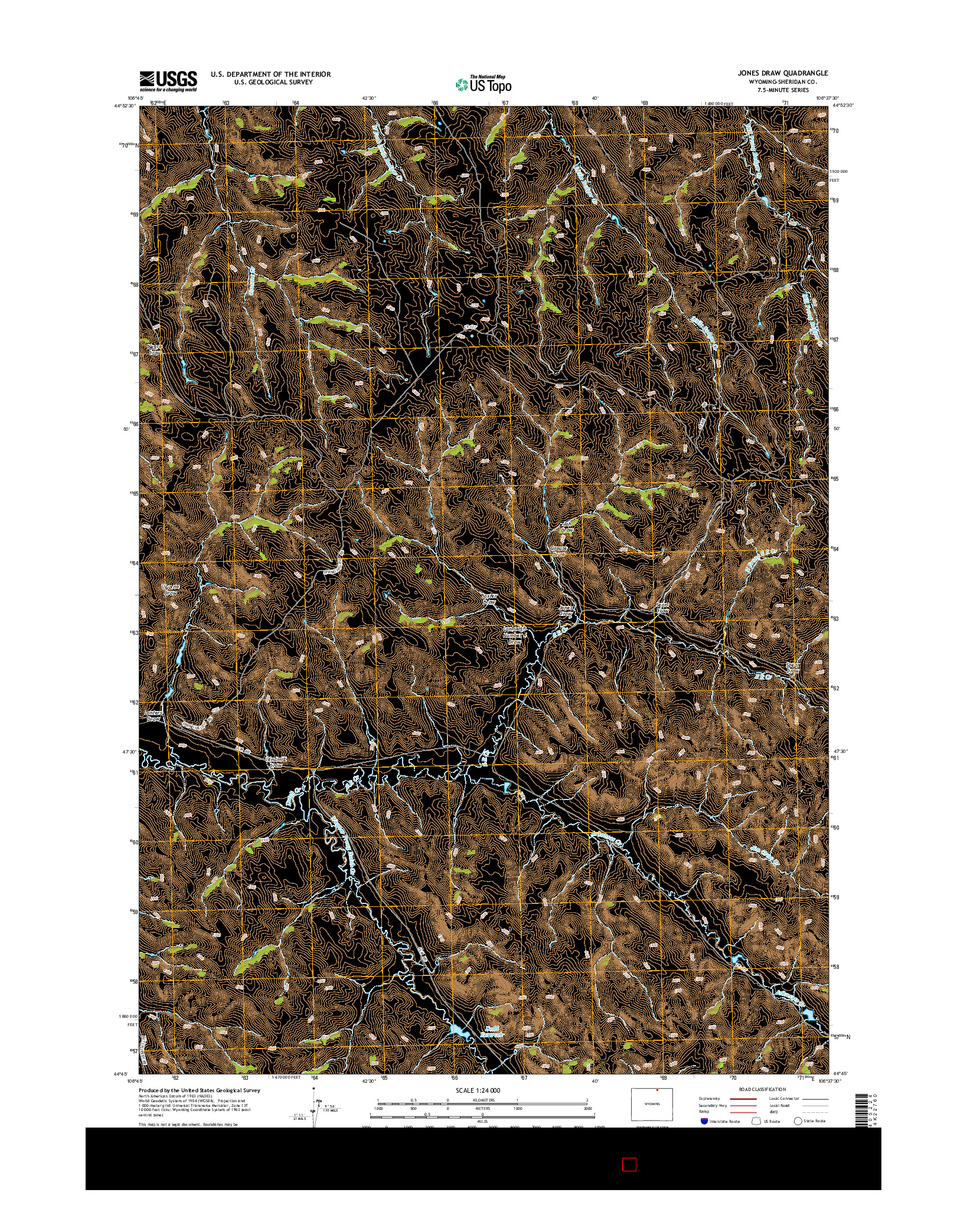 USGS US TOPO 7.5-MINUTE MAP FOR JONES DRAW, WY 2015