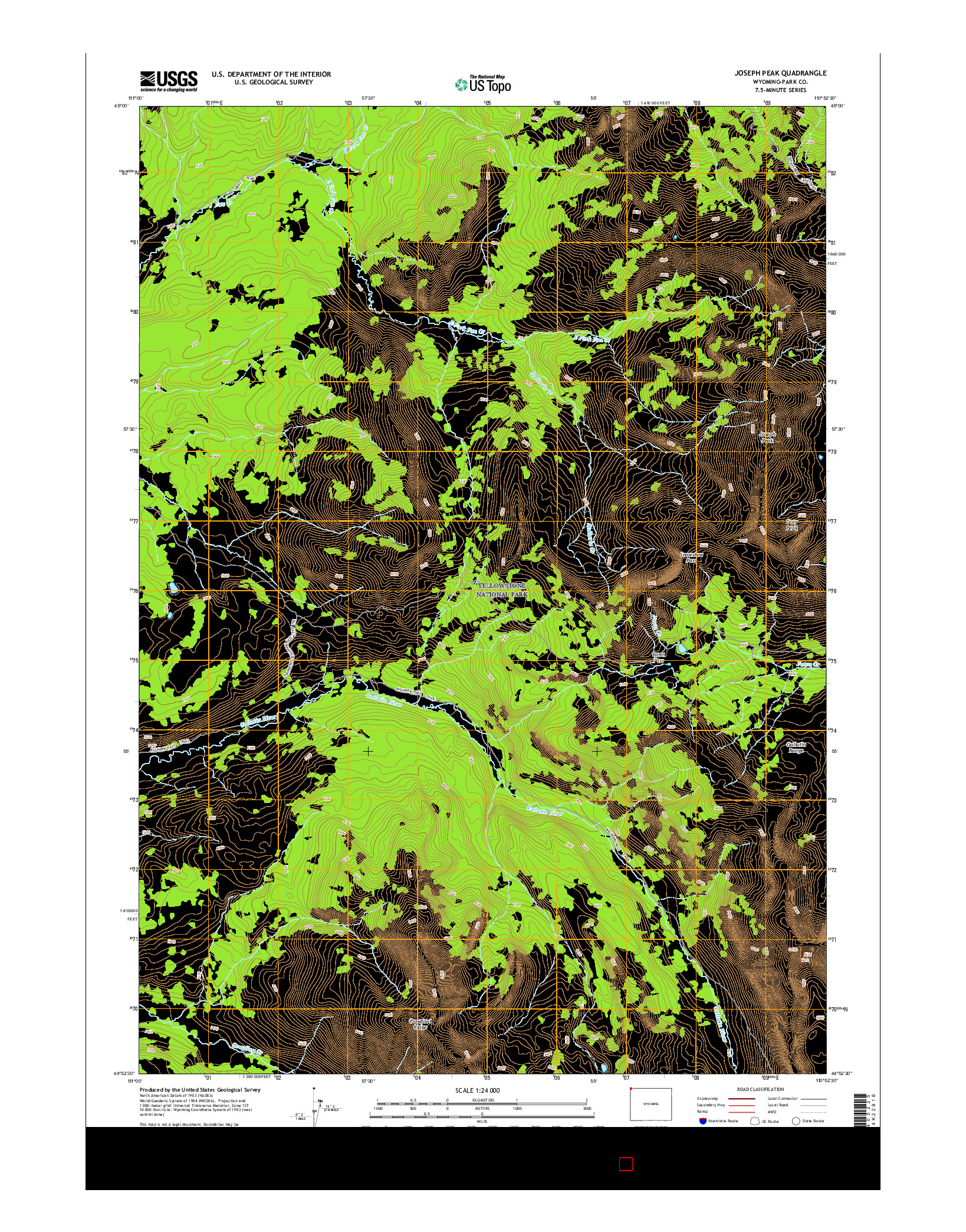 USGS US TOPO 7.5-MINUTE MAP FOR JOSEPH PEAK, WY 2015