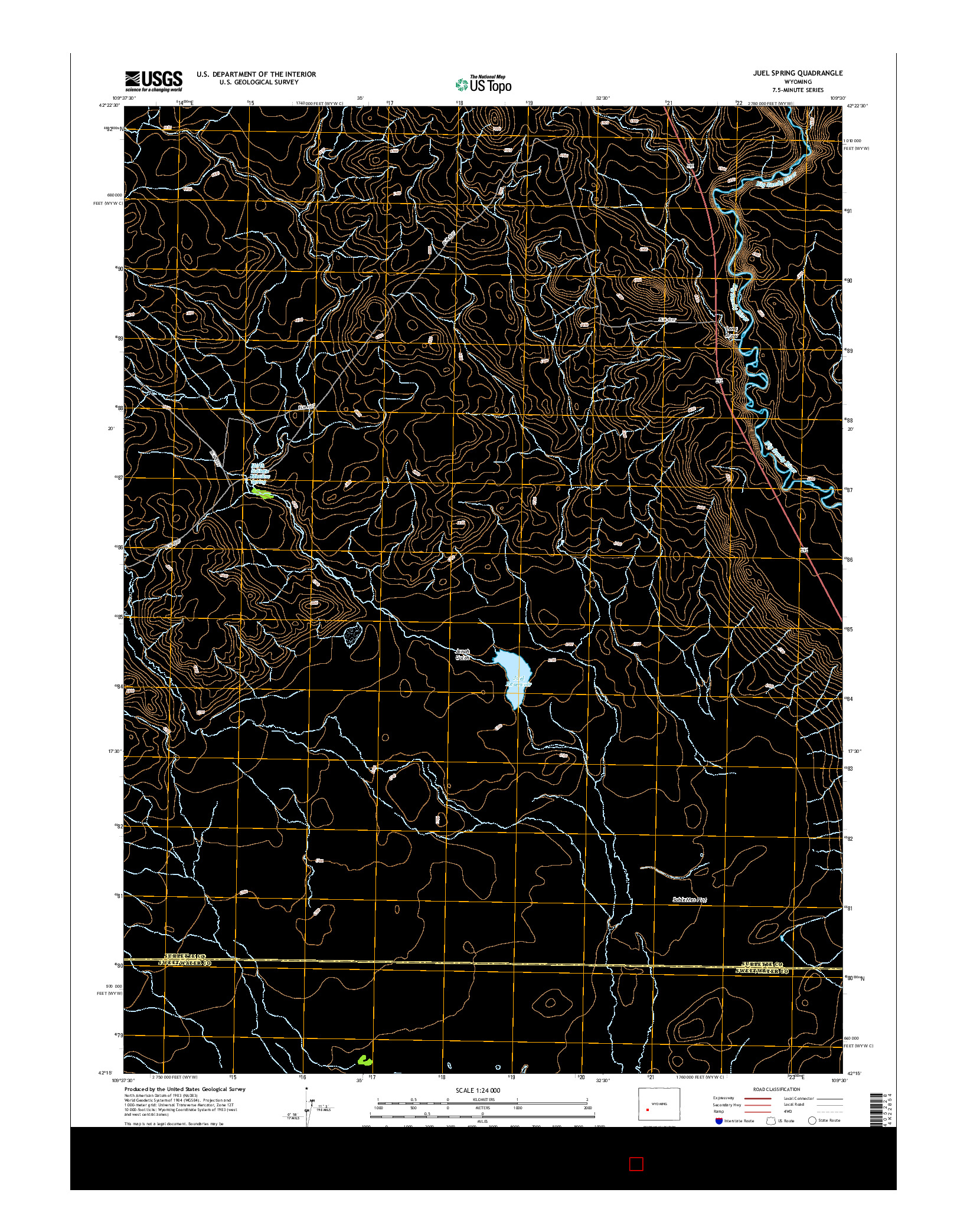 USGS US TOPO 7.5-MINUTE MAP FOR JUEL SPRING, WY 2015