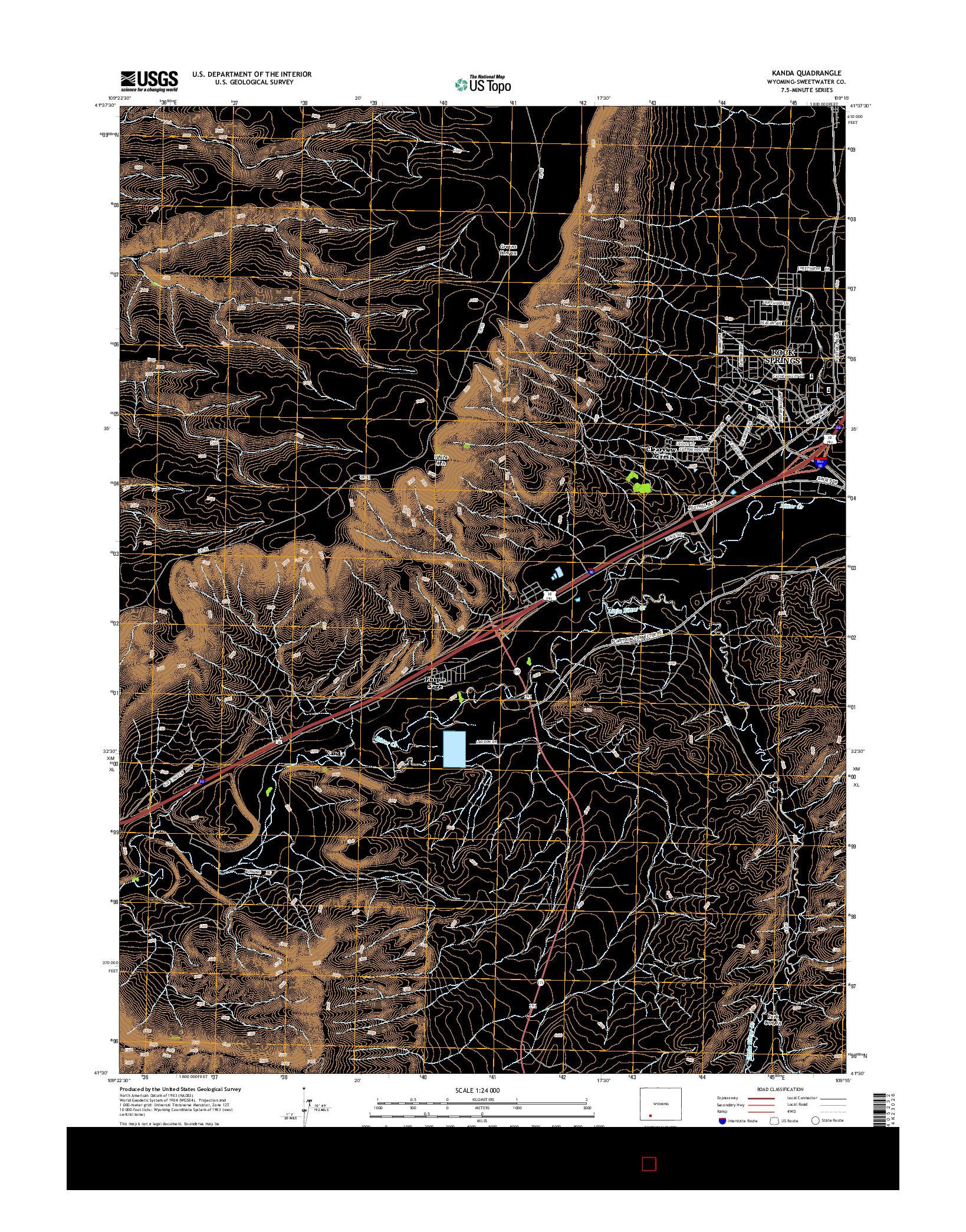 USGS US TOPO 7.5-MINUTE MAP FOR KANDA, WY 2015