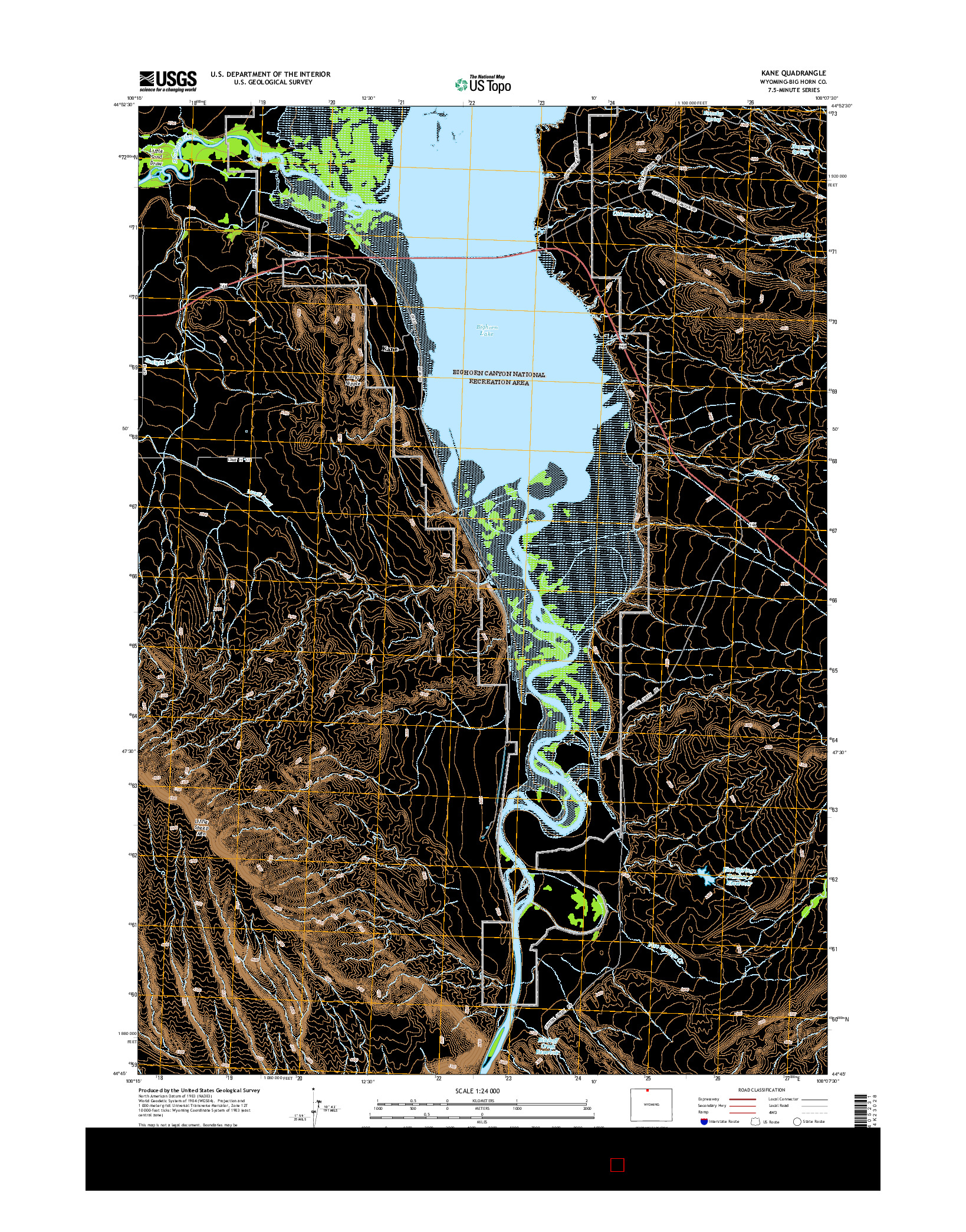 USGS US TOPO 7.5-MINUTE MAP FOR KANE, WY 2015